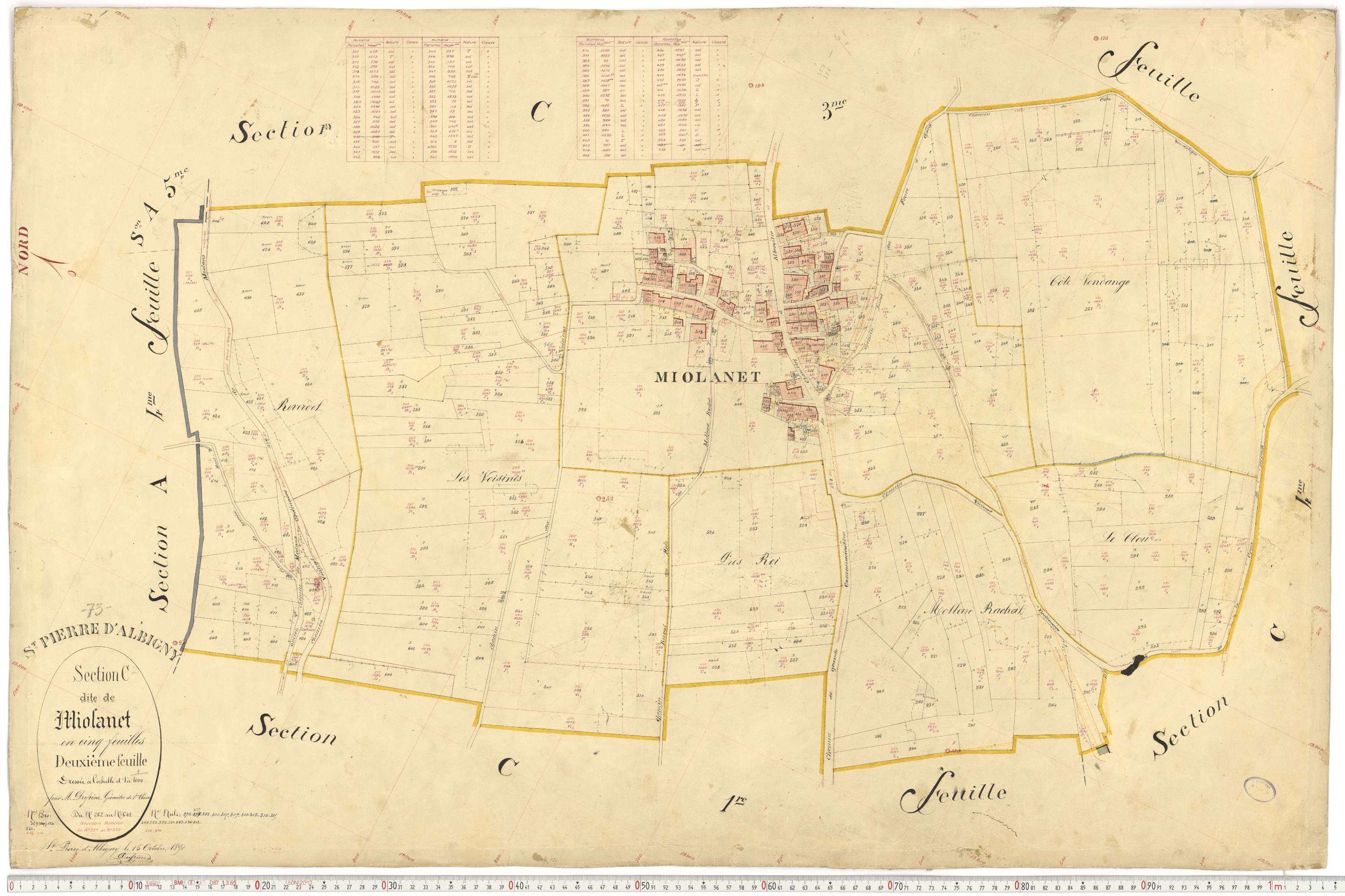 Saint-Pierre-d'Albigny - Cadastre français (1890).