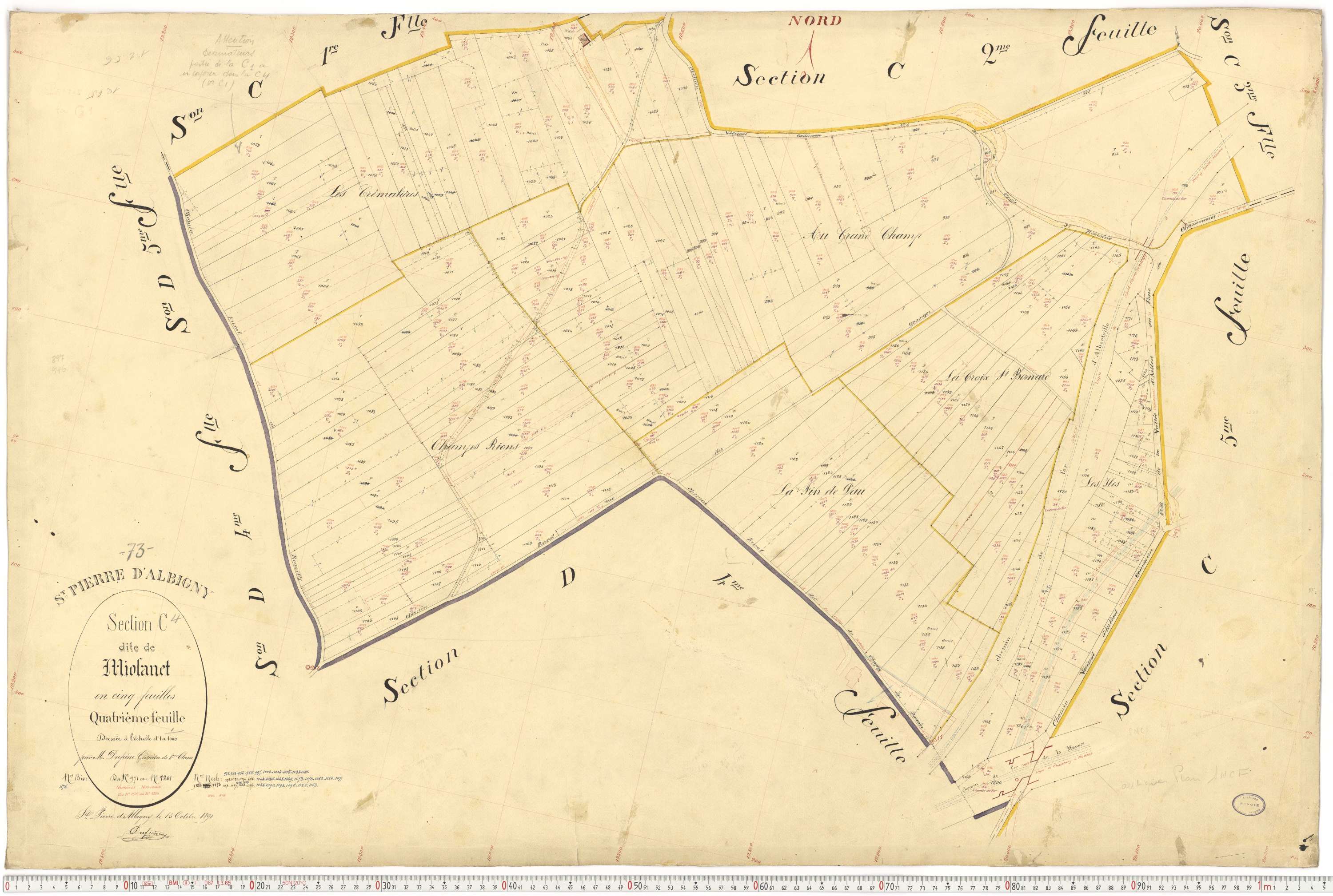 Saint-Pierre-d'Albigny - Cadastre français (1890).