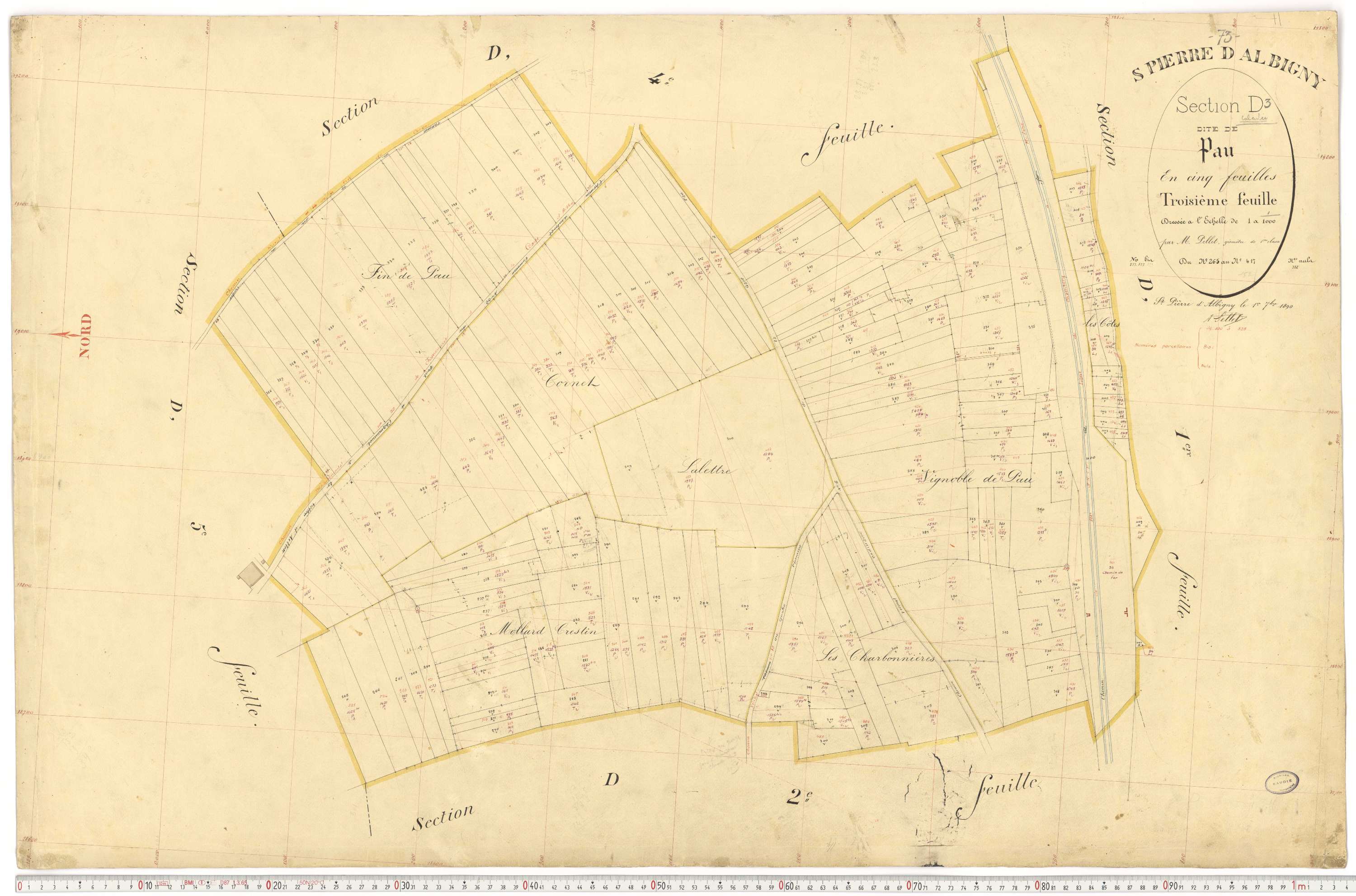Saint-Pierre-d'Albigny - Cadastre français (1890).
