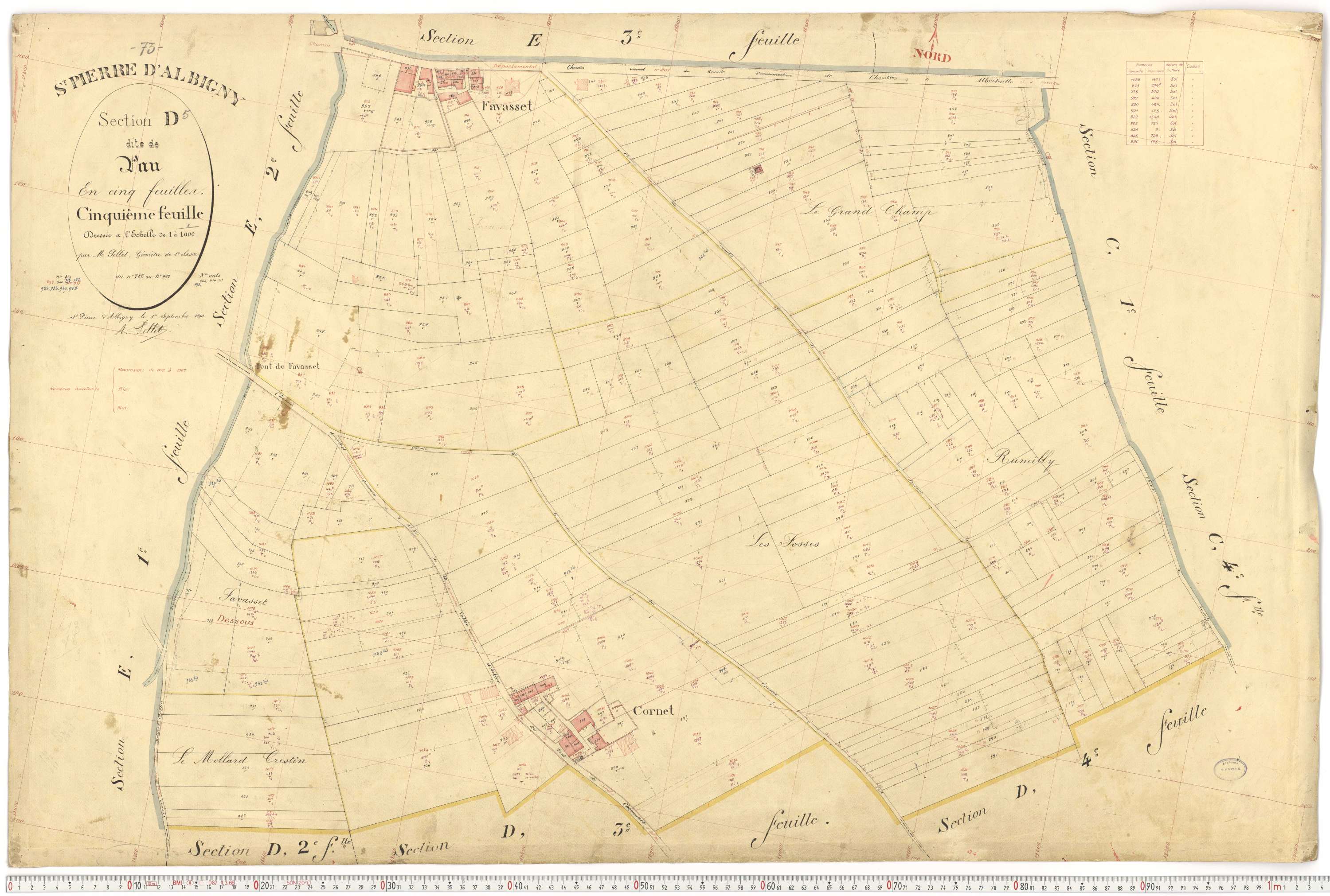 Saint-Pierre-d'Albigny - Cadastre français (1890).