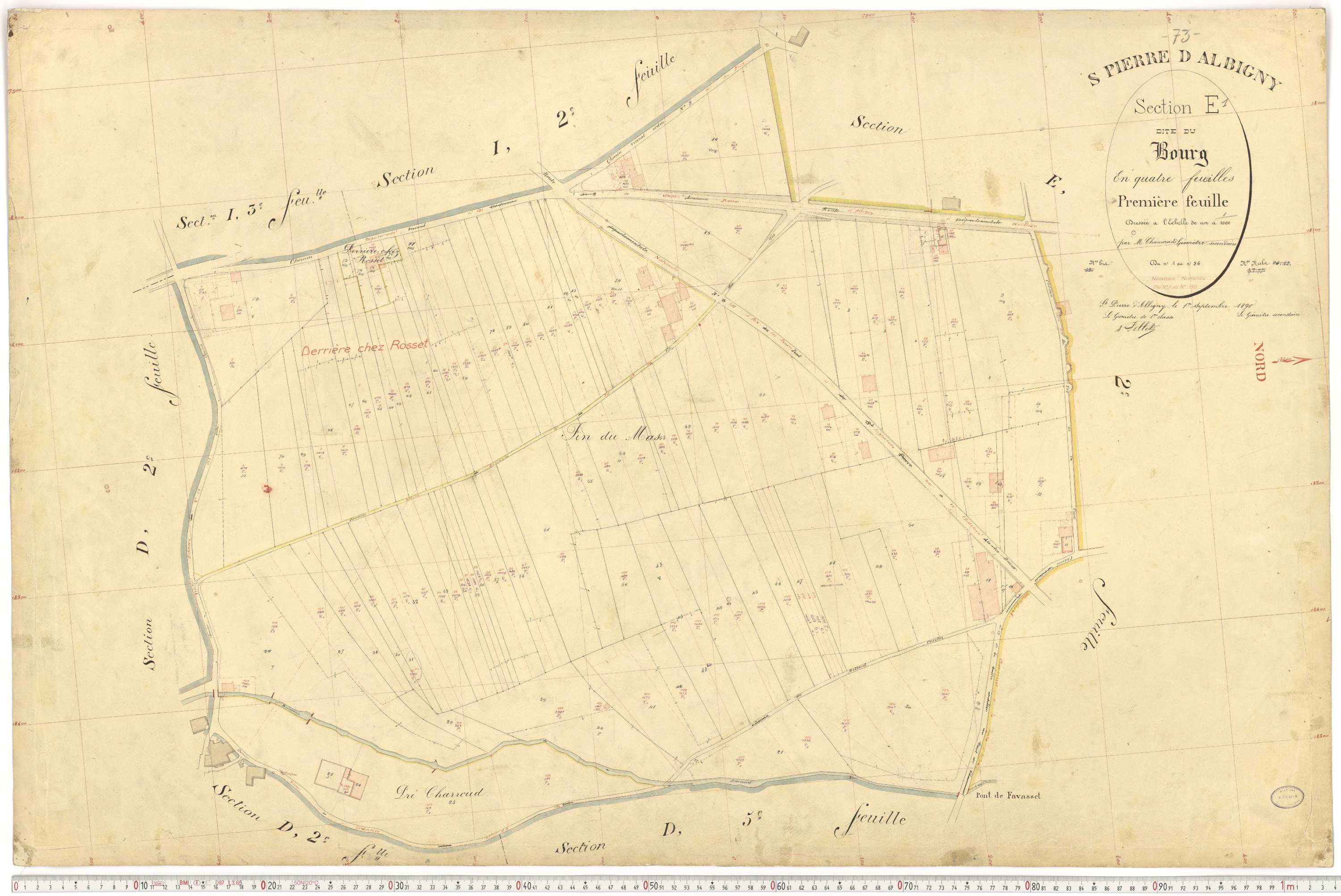 Saint-Pierre-d'Albigny - Cadastre français (1890).