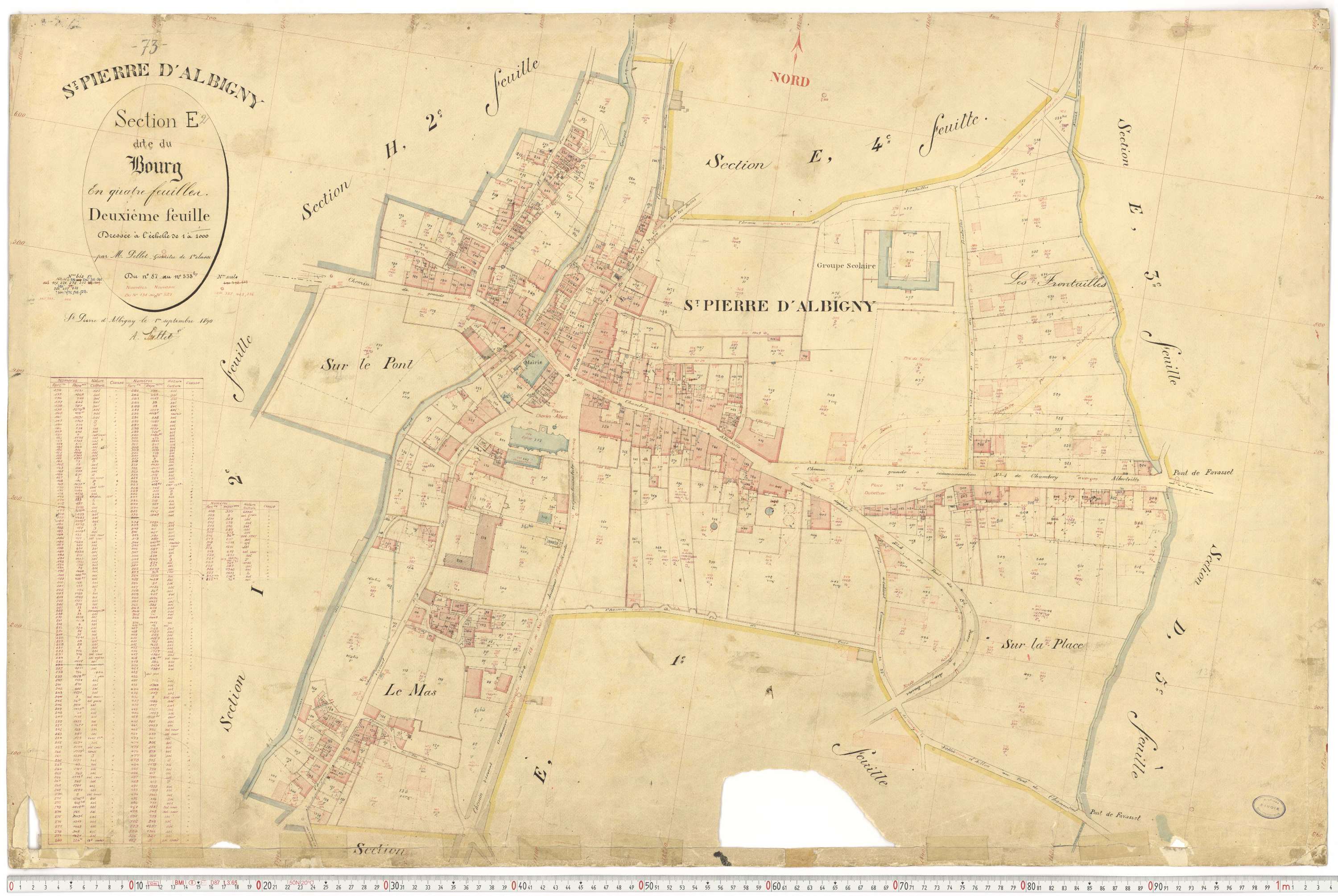 Saint-Pierre-d'Albigny - Cadastre français (1890).