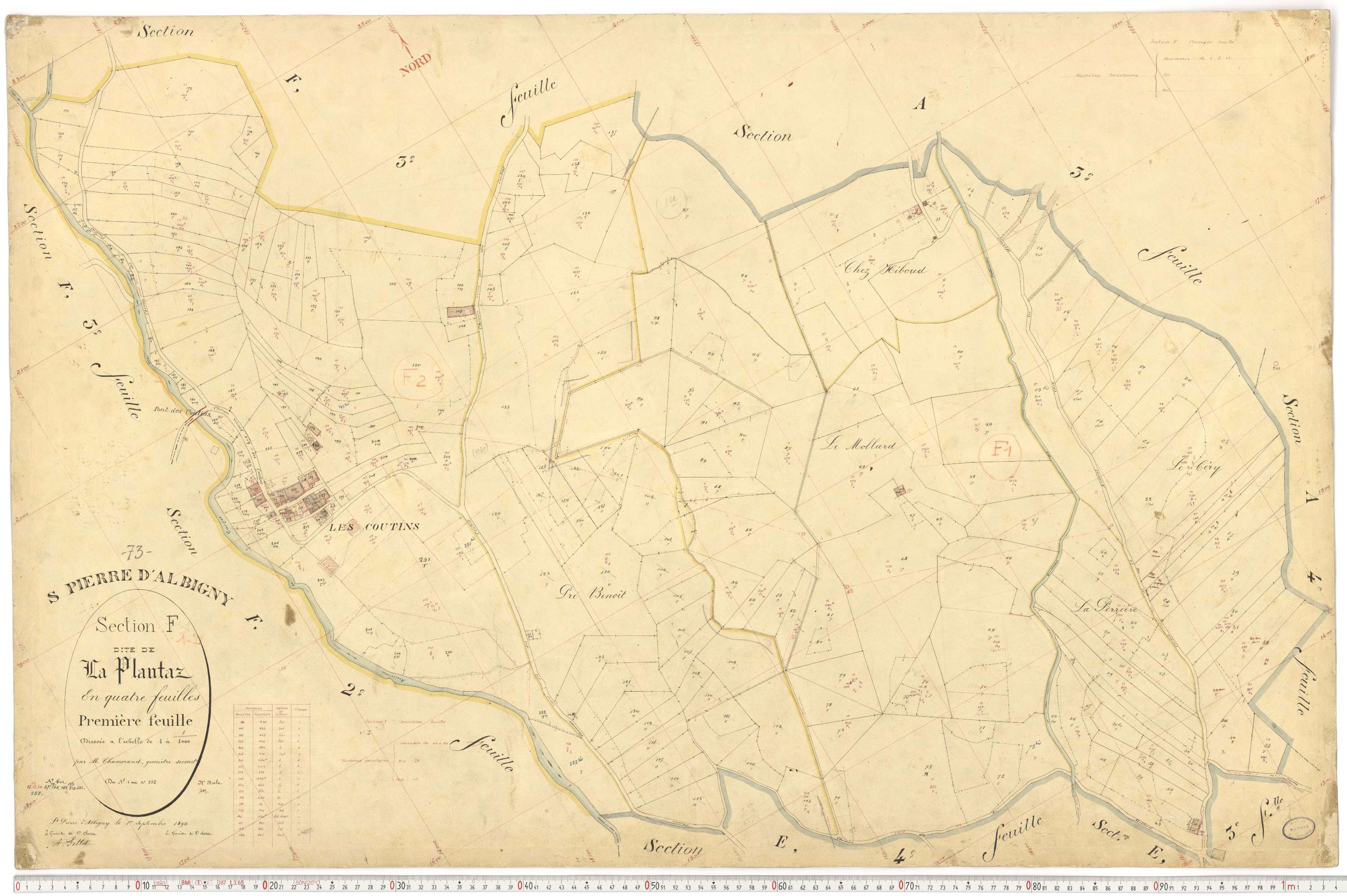 Saint-Pierre-d'Albigny - Cadastre français (1890).