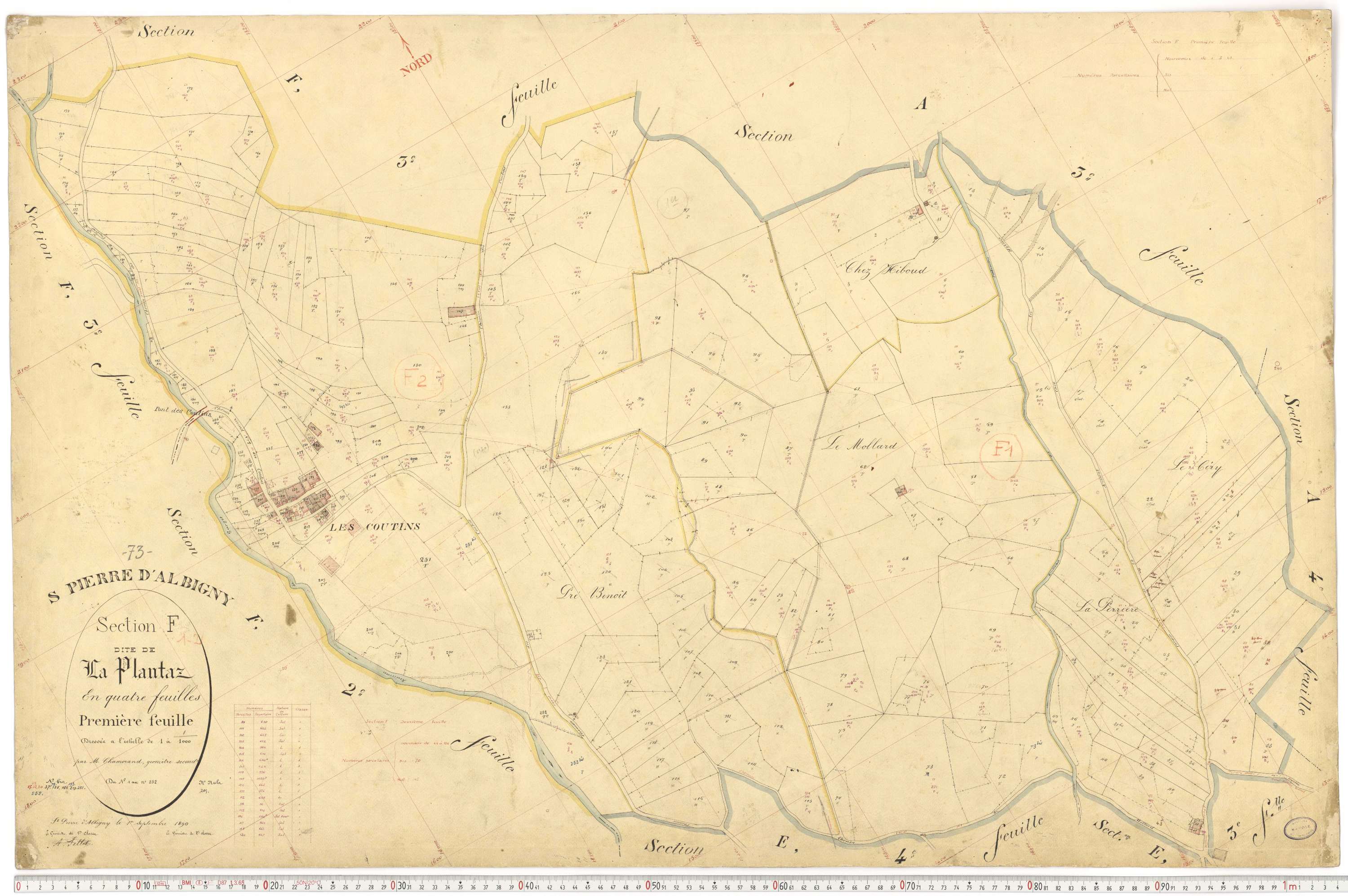 Saint-Pierre-d'Albigny - Cadastre français (1890).