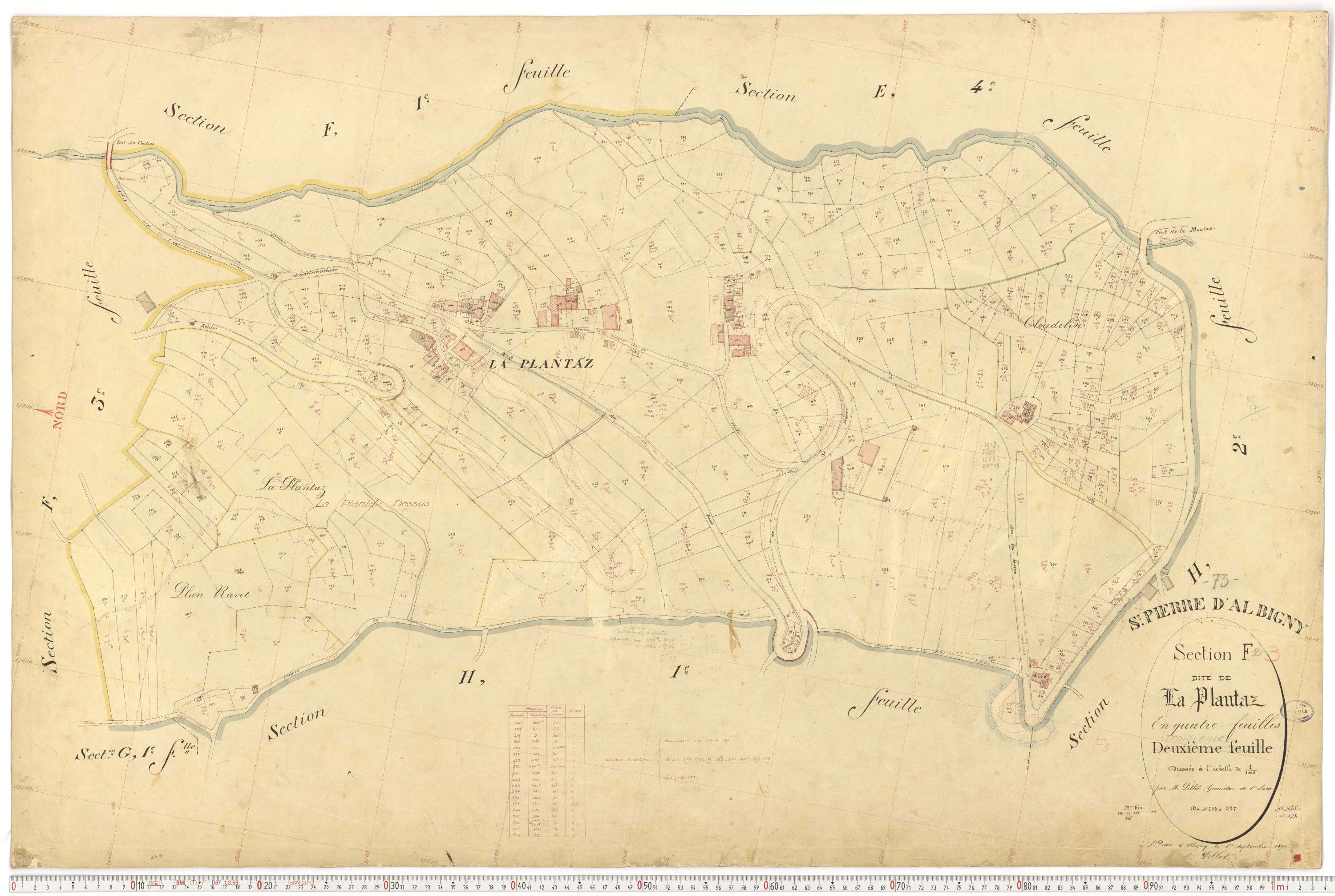 Saint-Pierre-d'Albigny - Cadastre français (1890).