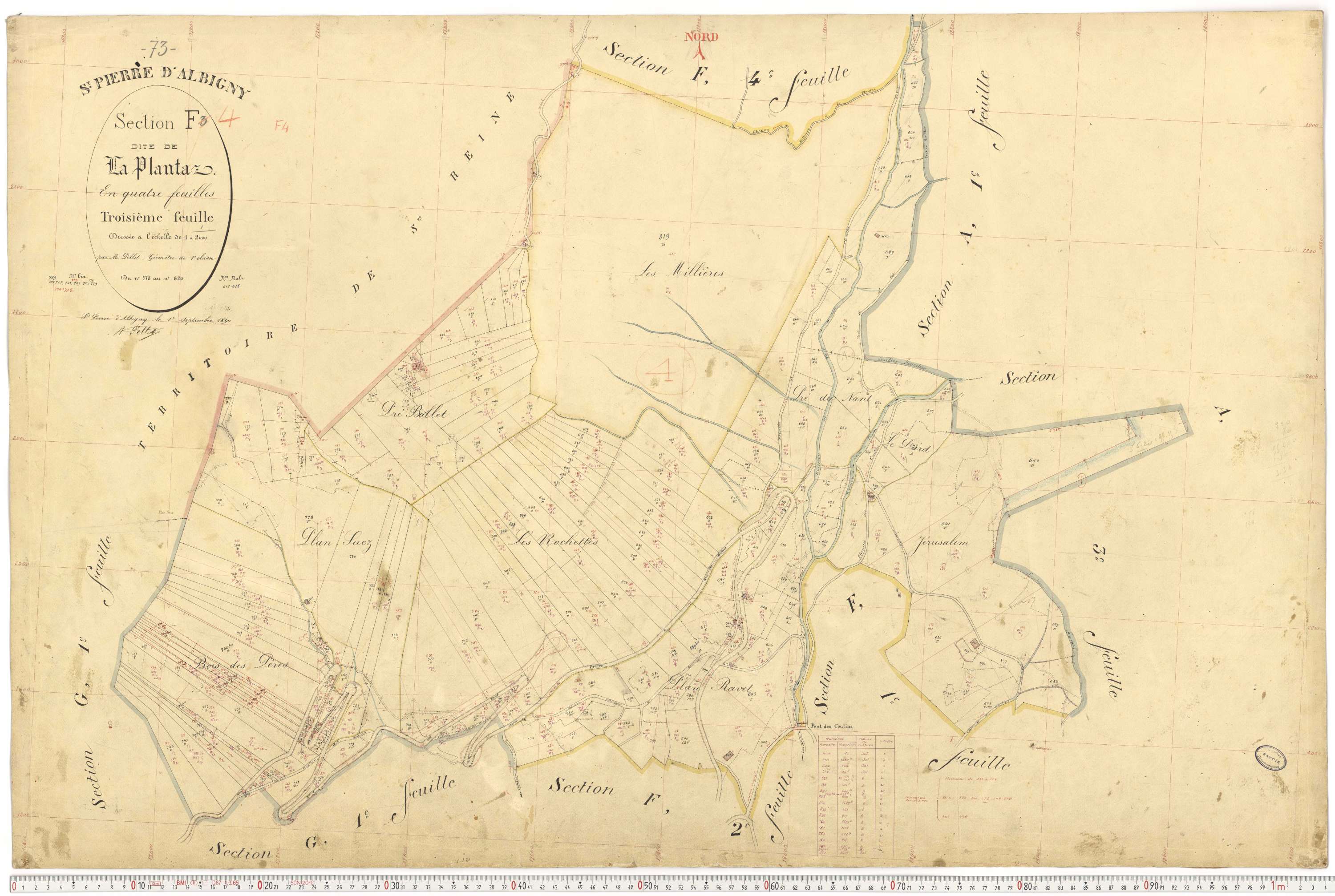 Saint-Pierre-d'Albigny - Cadastre français (1890).