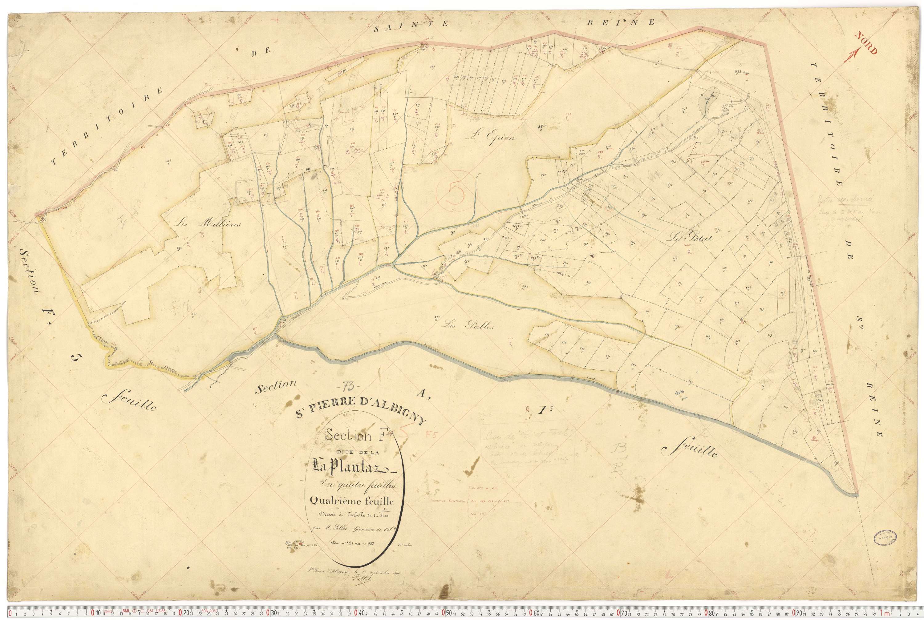 Saint-Pierre-d'Albigny - Cadastre français (1890).