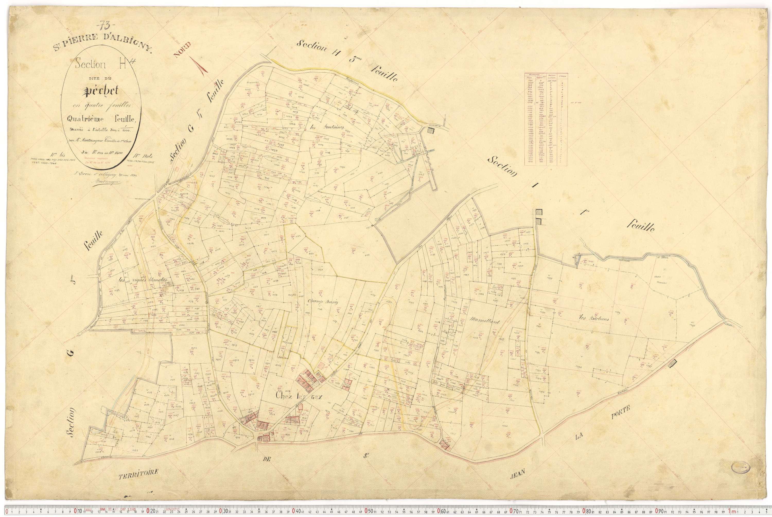 Saint-Pierre-d'Albigny - Cadastre français (1890).
