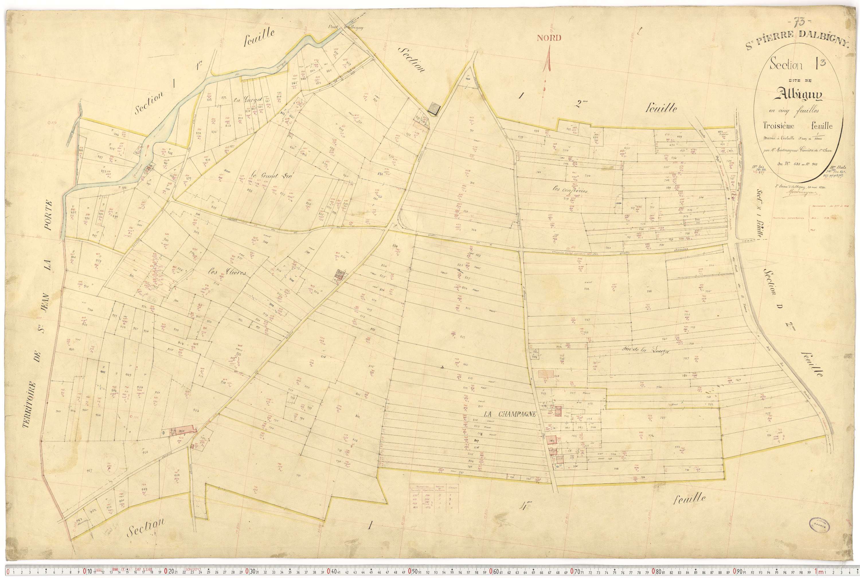 Saint-Pierre-d'Albigny - Cadastre français (1890).
