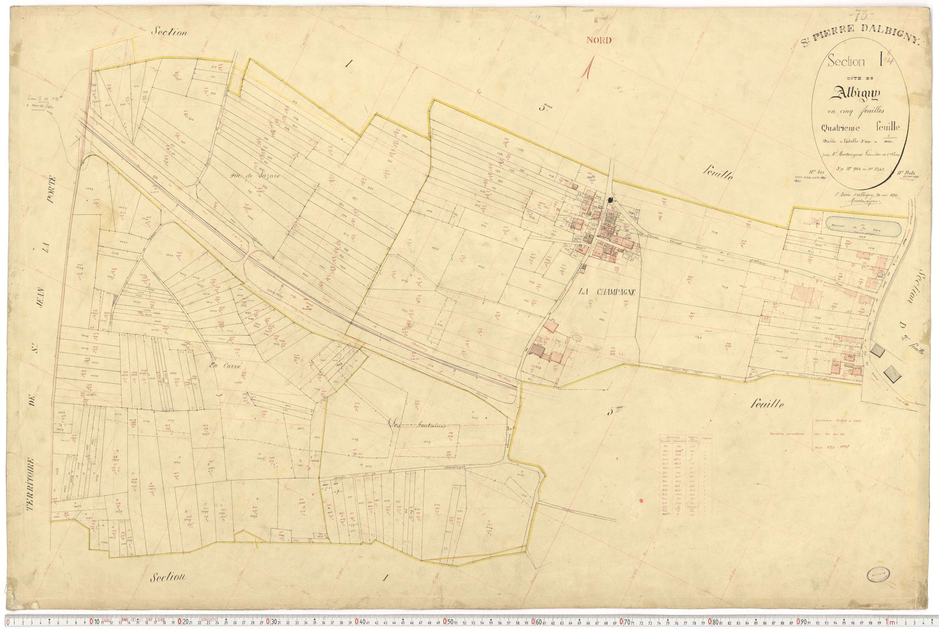 Saint-Pierre-d'Albigny - Cadastre français (1890).