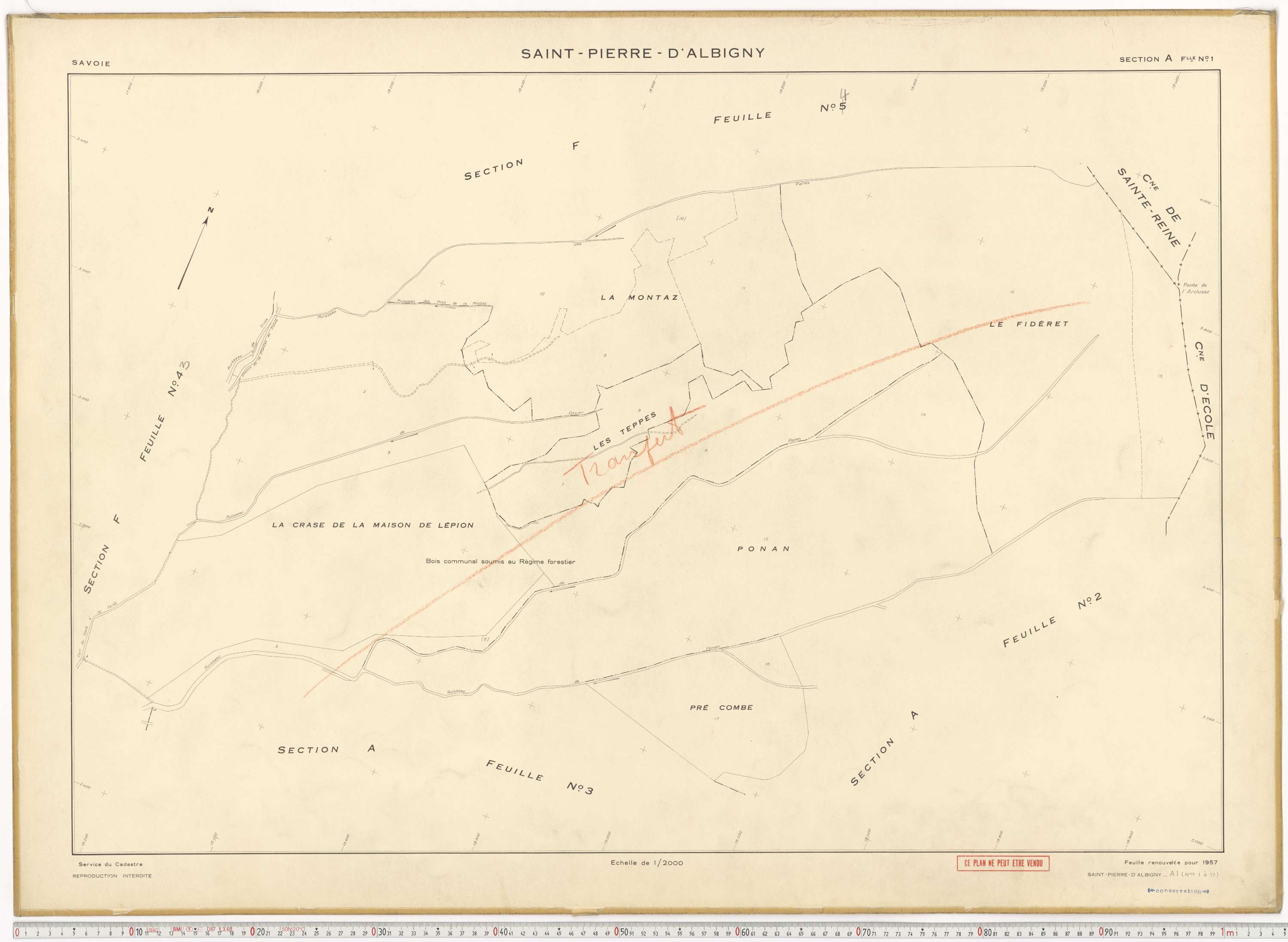 Saint-Pierre-d'Albigny - Cadastre rénové (1957).
