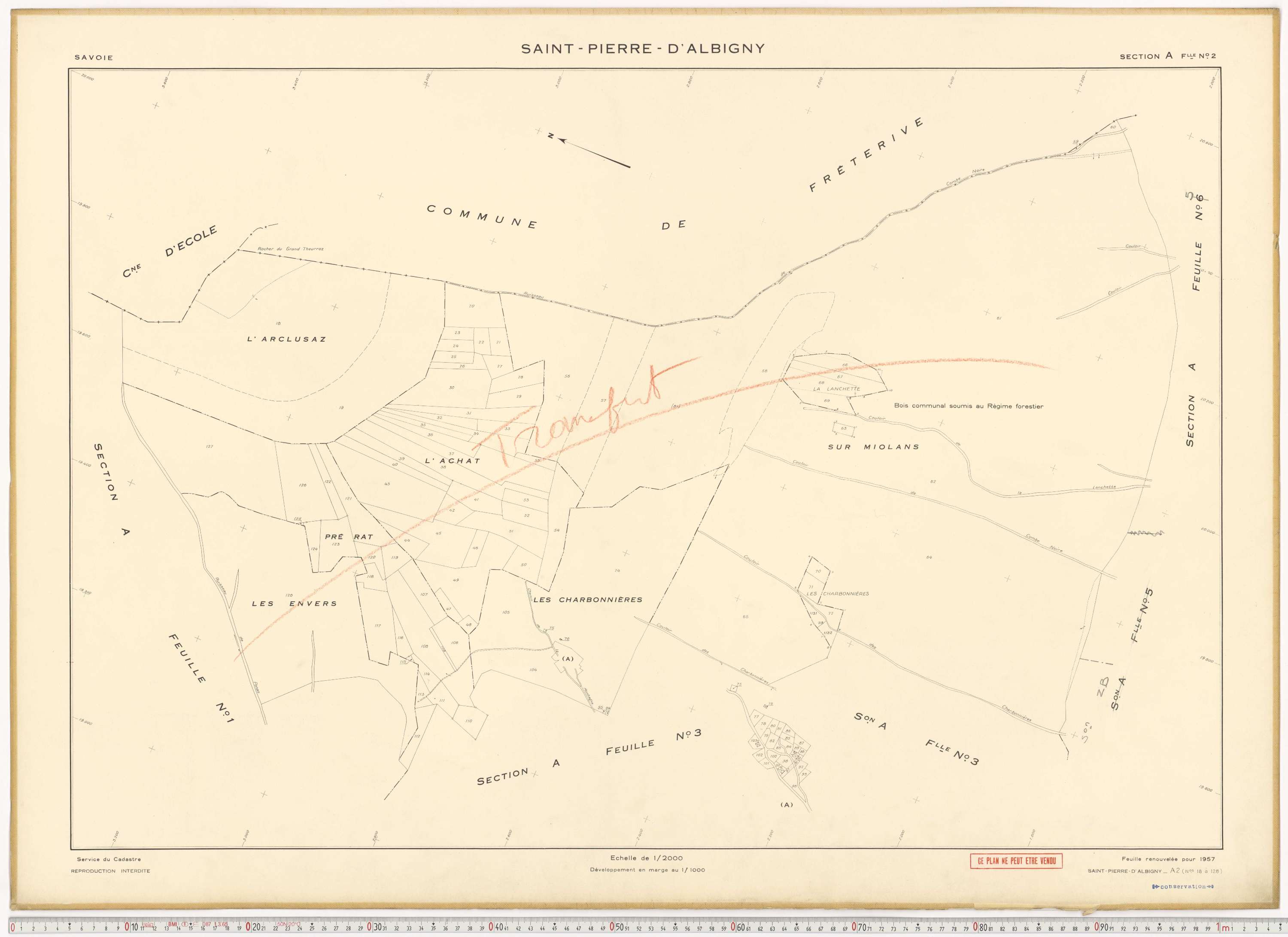 Saint-Pierre-d'Albigny - Cadastre rénové (1957).