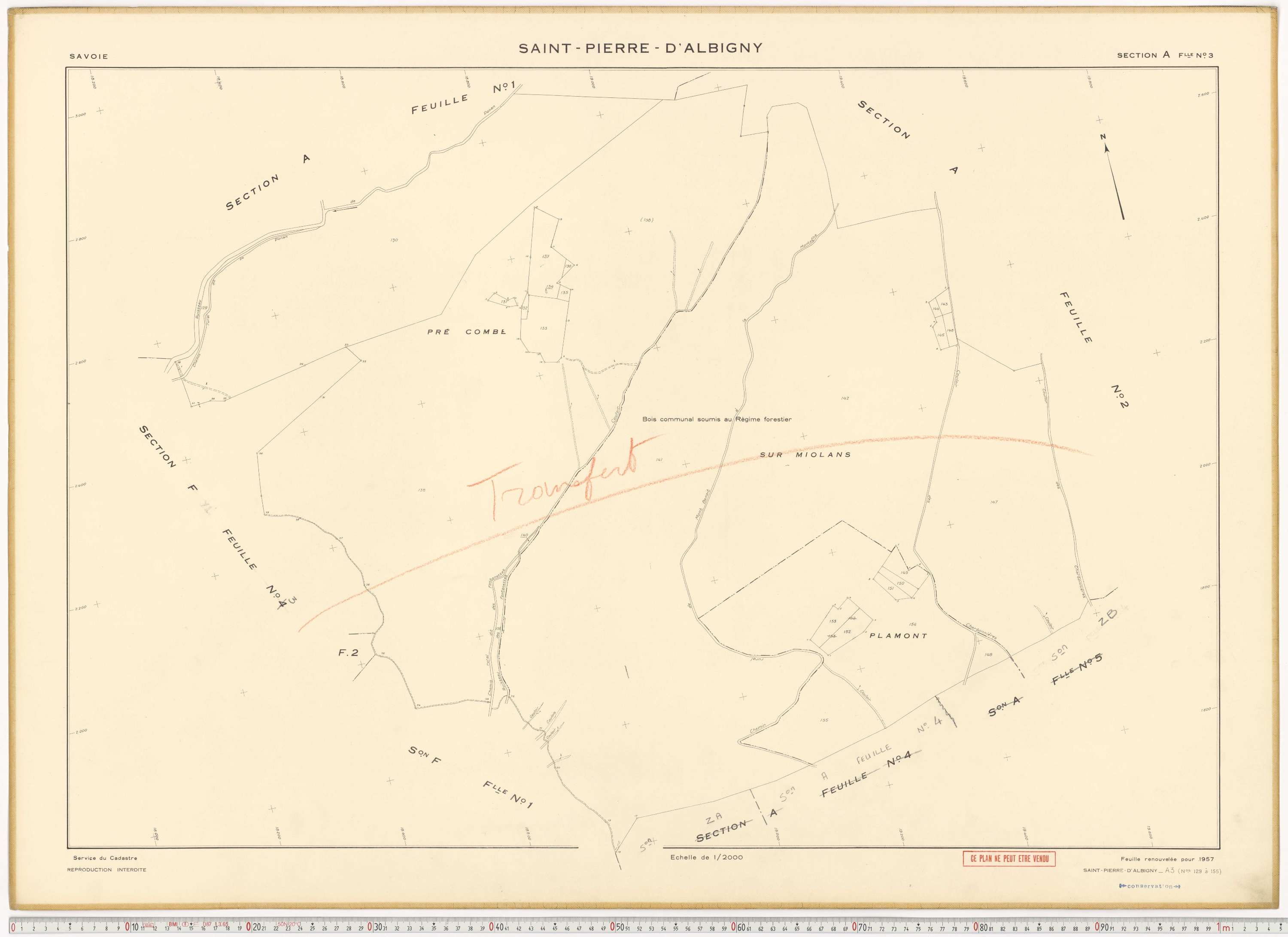 Saint-Pierre-d'Albigny - Cadastre rénové (1957).