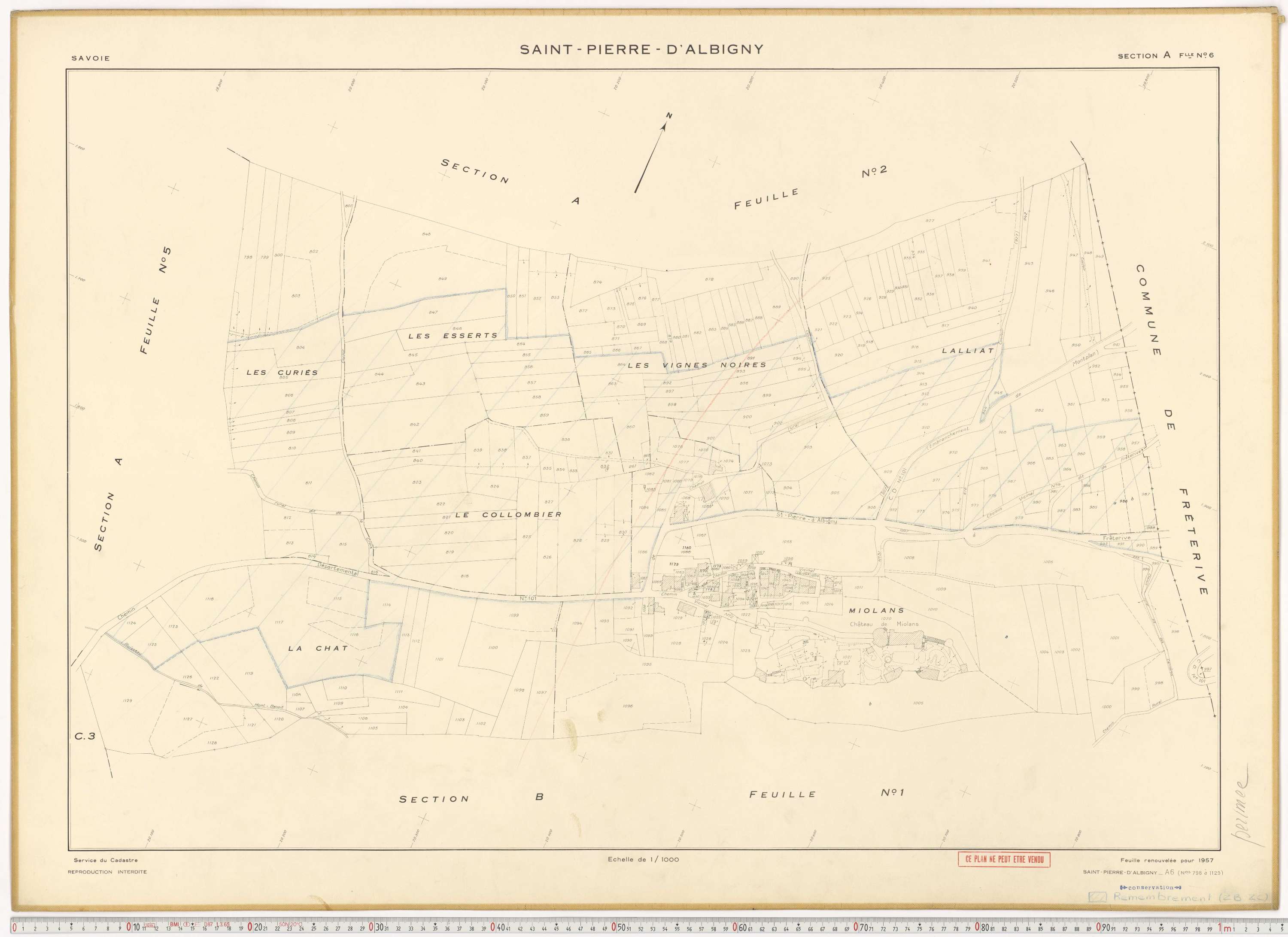 Saint-Pierre-d'Albigny - Cadastre rénové (1957).