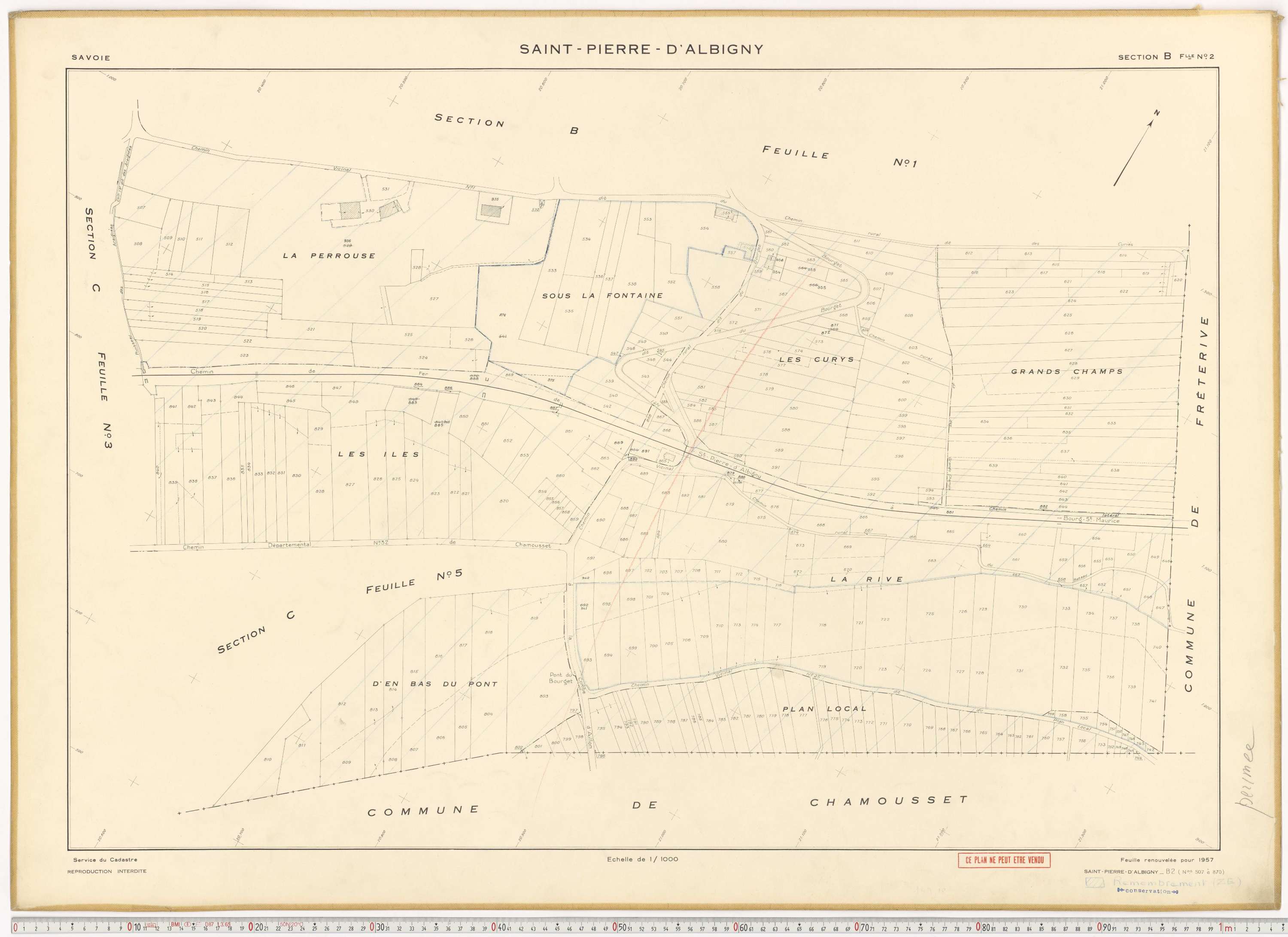 Saint-Pierre-d'Albigny - Cadastre rénové (1957).