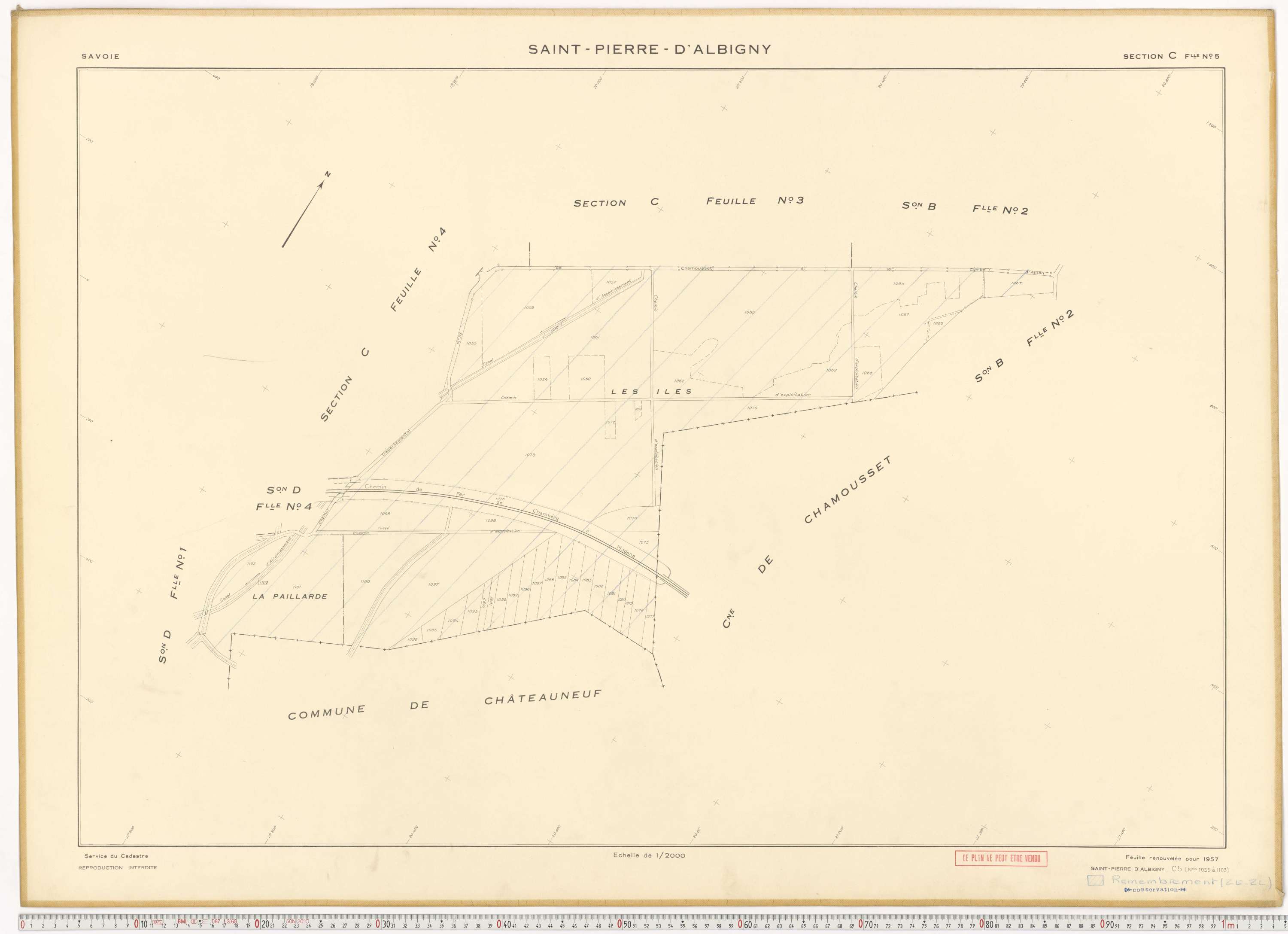 Saint-Pierre-d'Albigny - Cadastre rénové (1957).
