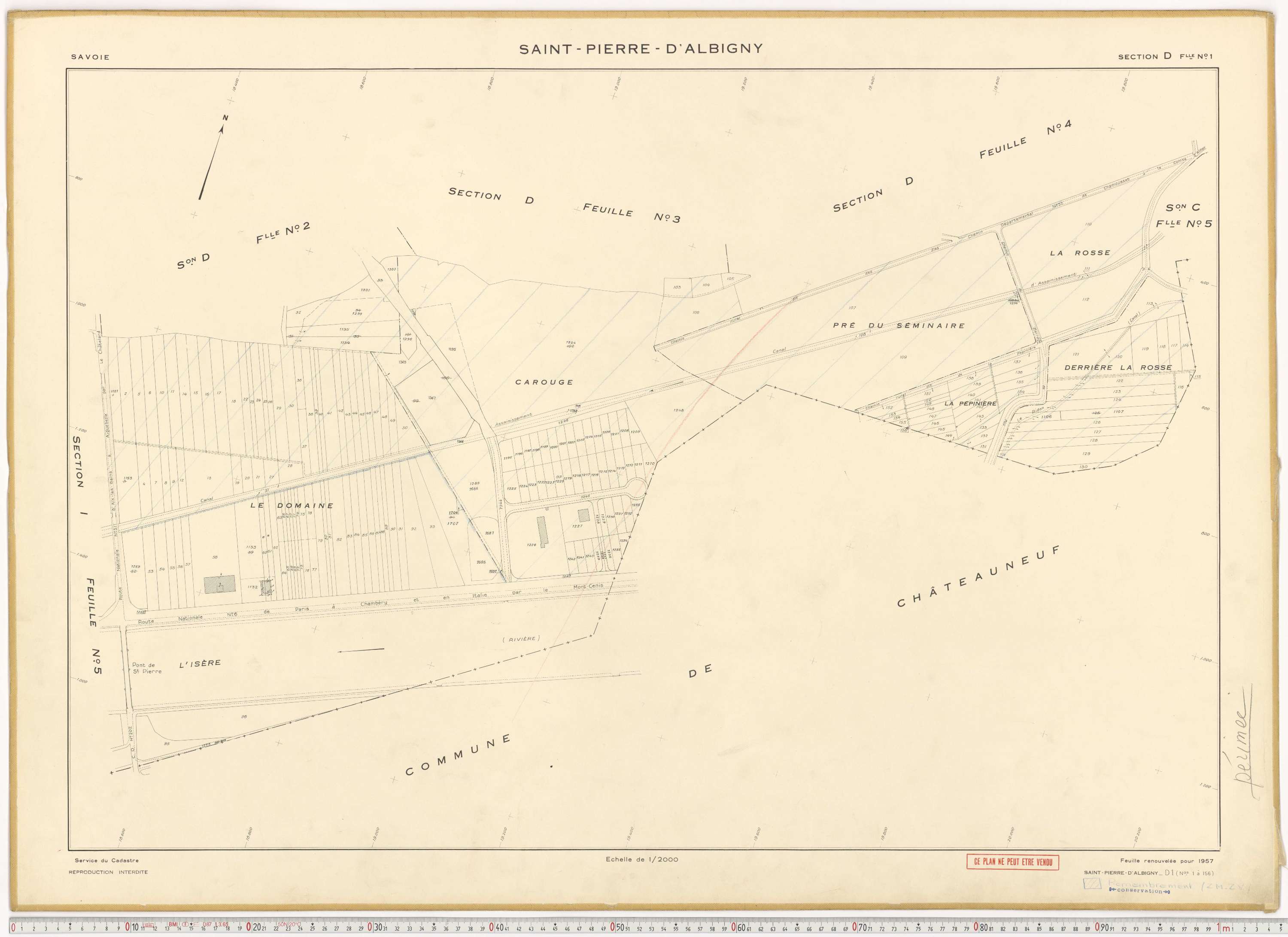 Saint-Pierre-d'Albigny - Cadastre rénové (1957).