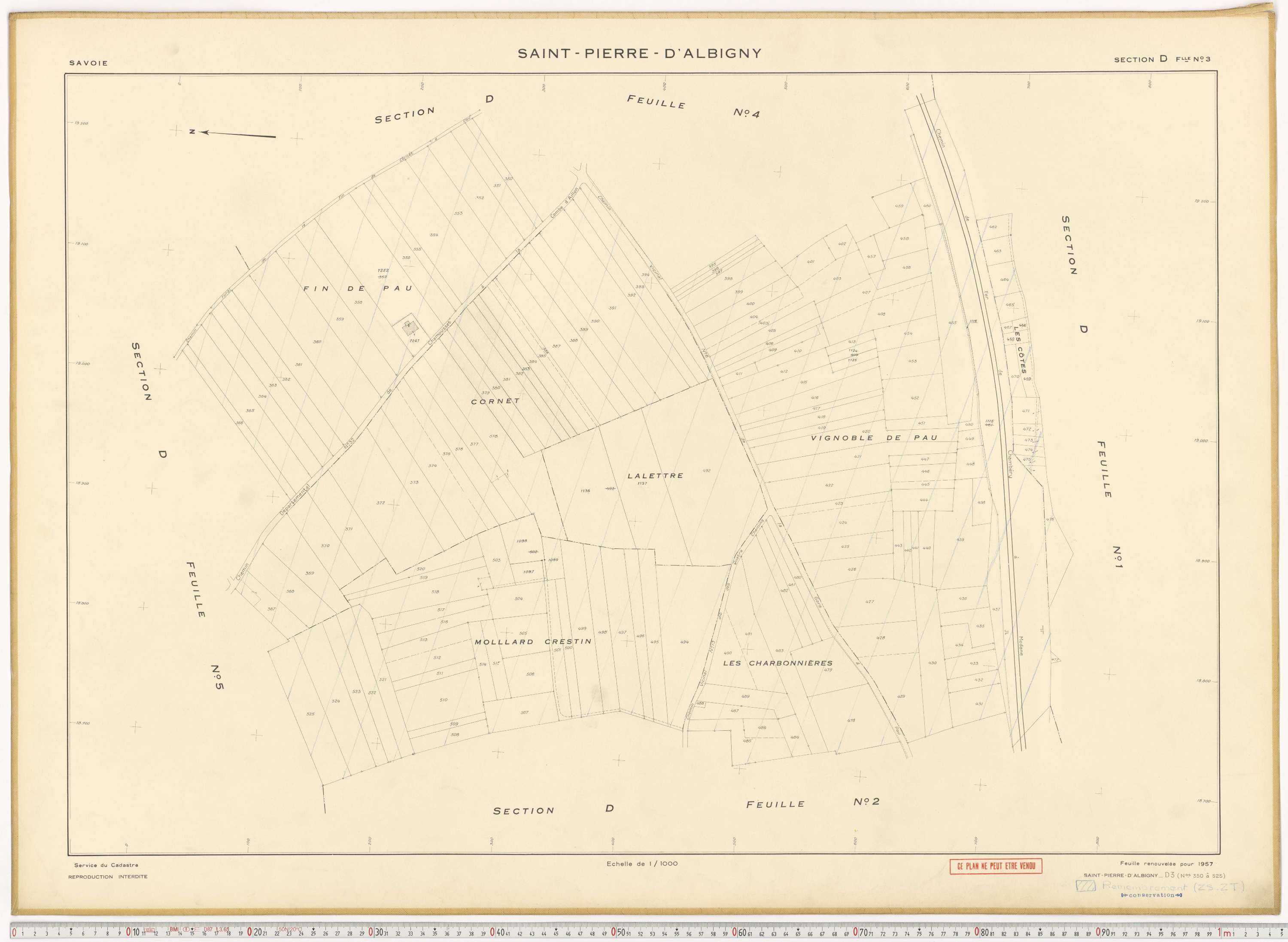 Saint-Pierre-d'Albigny - Cadastre rénové (1957).