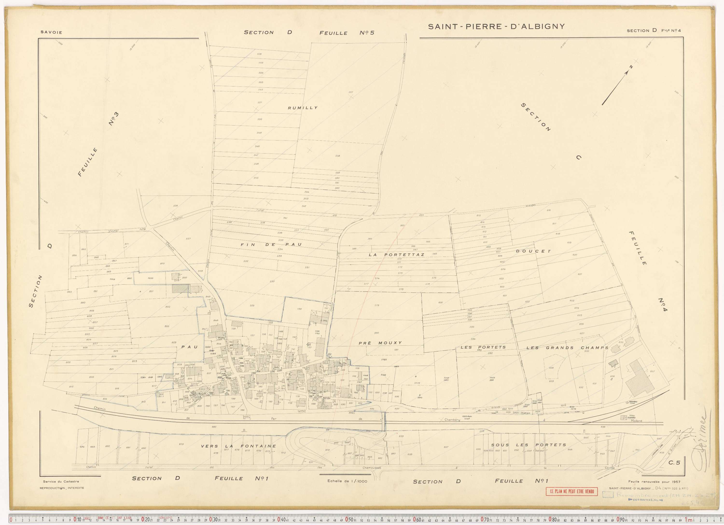 Saint-Pierre-d'Albigny - Cadastre rénové (1957).