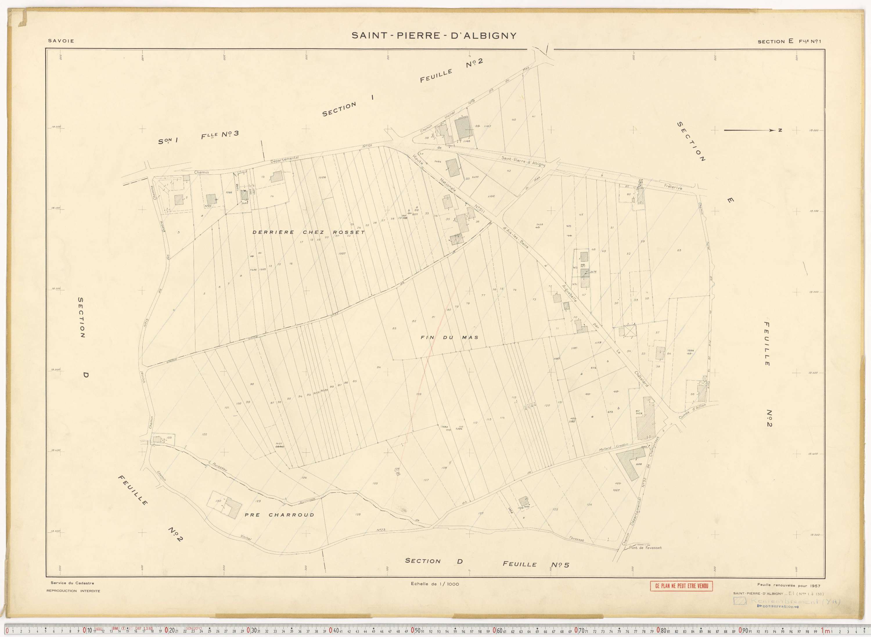 Saint-Pierre-d'Albigny - Cadastre rénové (1957).