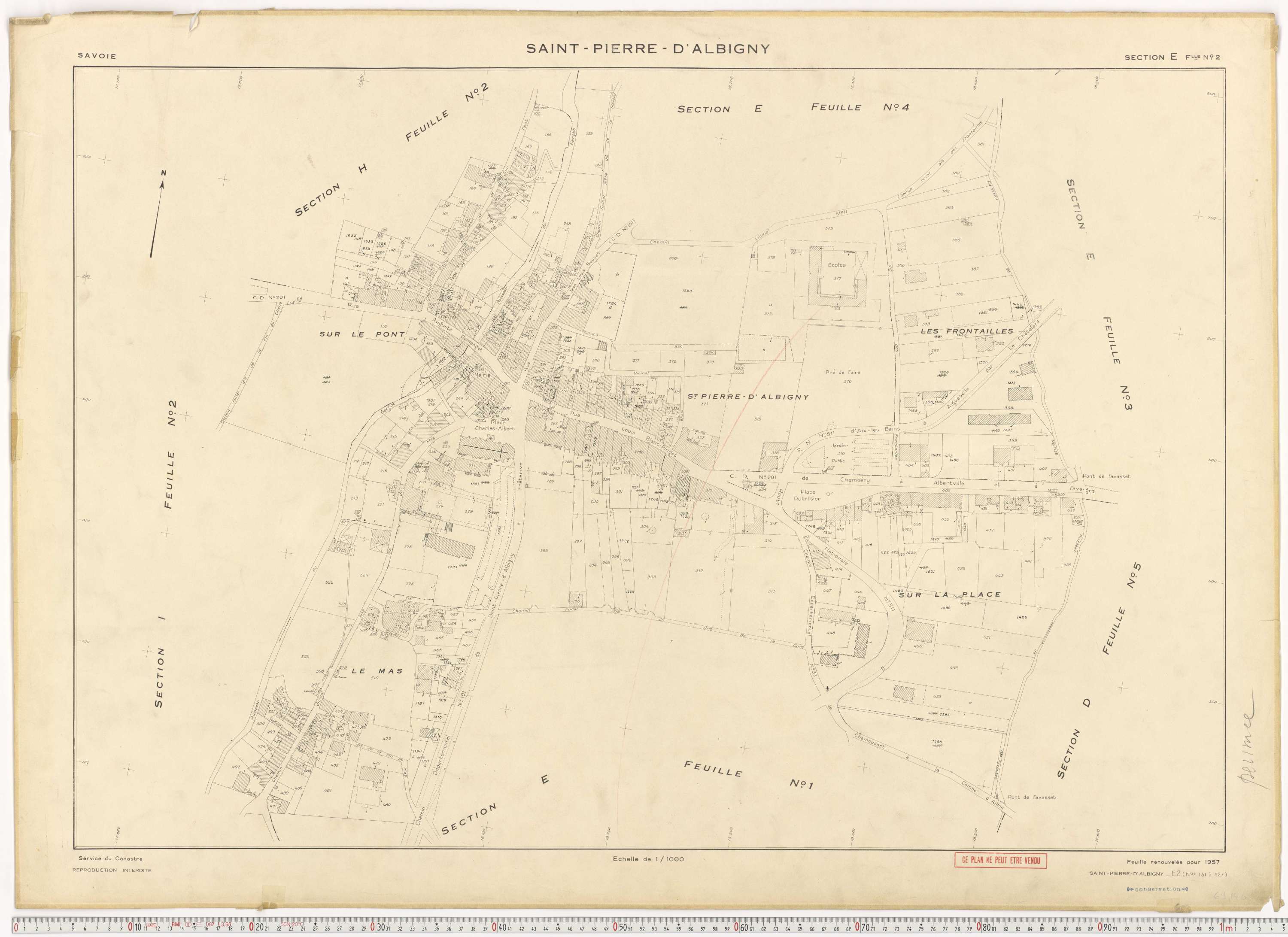 Saint-Pierre-d'Albigny - Cadastre rénové (1957).