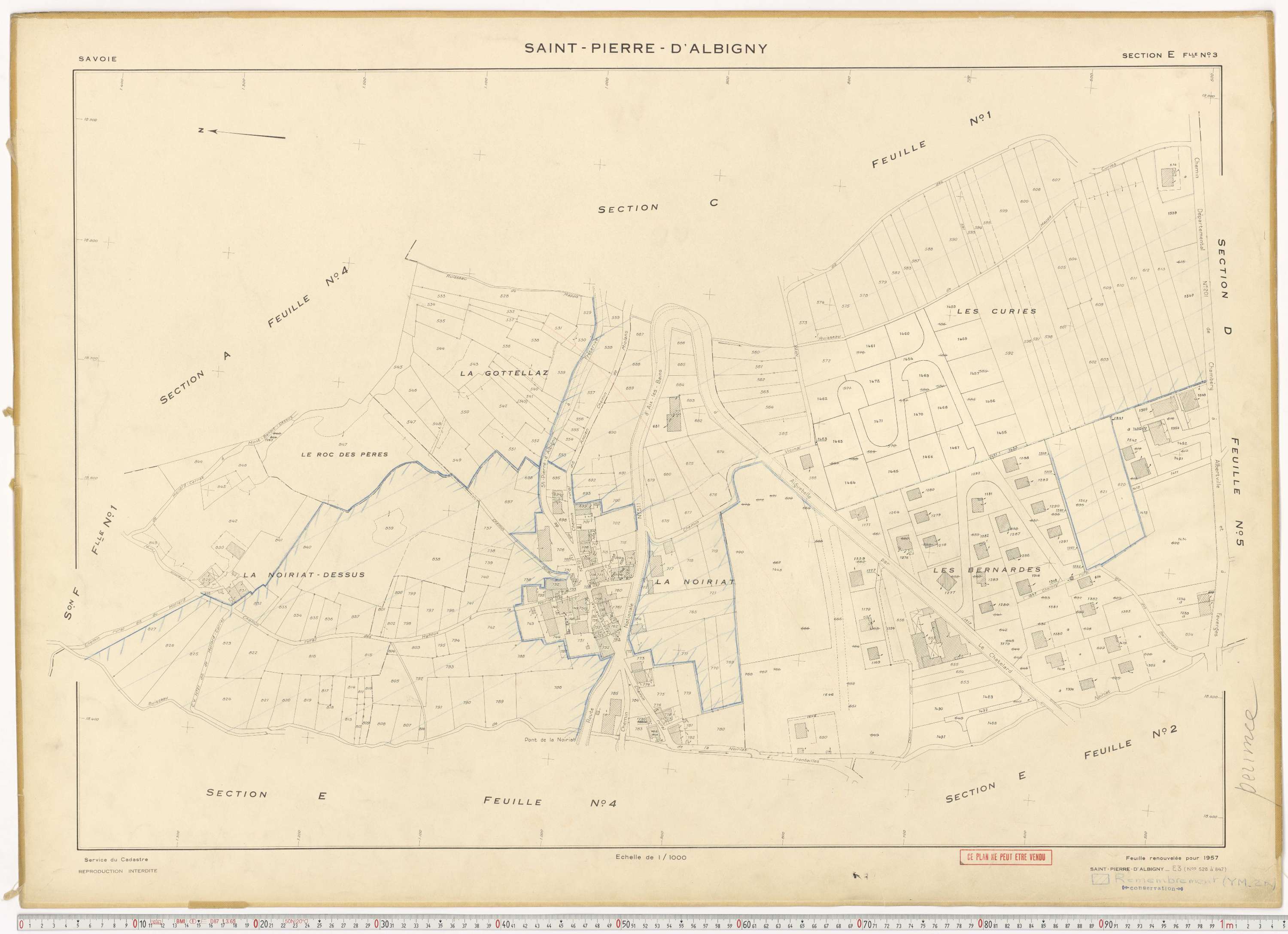 Saint-Pierre-d'Albigny - Cadastre rénové (1957).