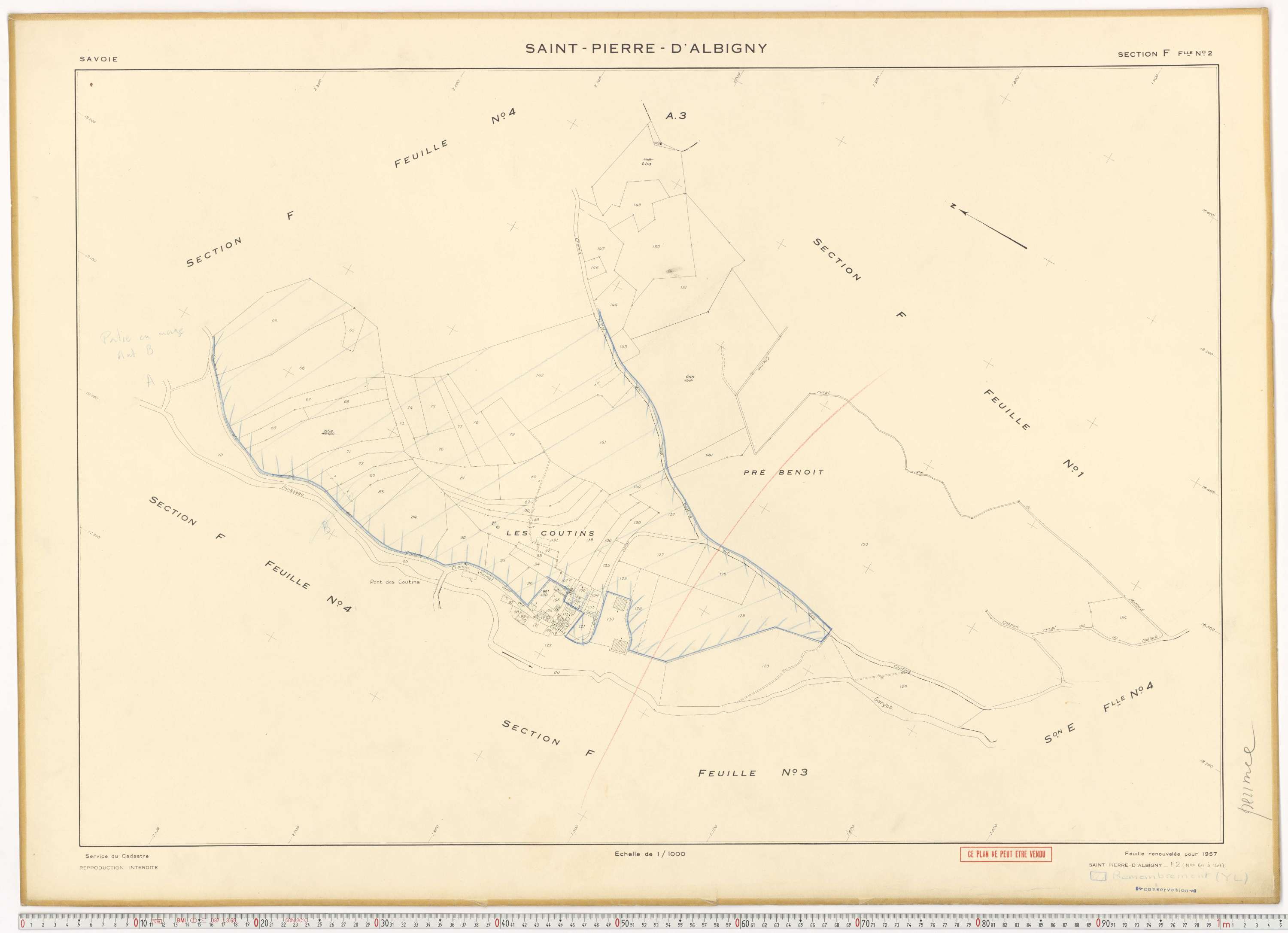 Saint-Pierre-d'Albigny - Cadastre rénové (1957).
