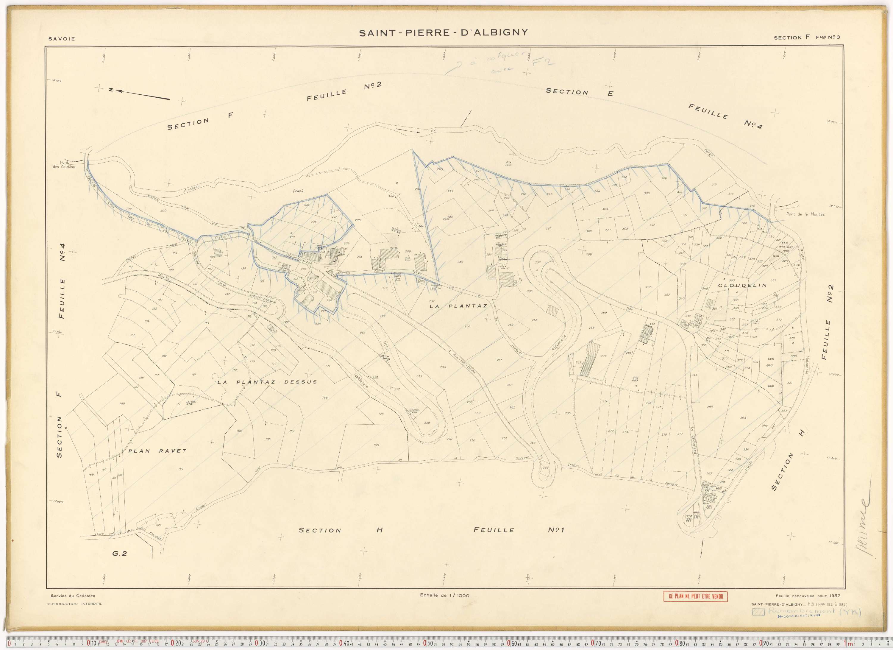 Saint-Pierre-d'Albigny - Cadastre rénové (1957).