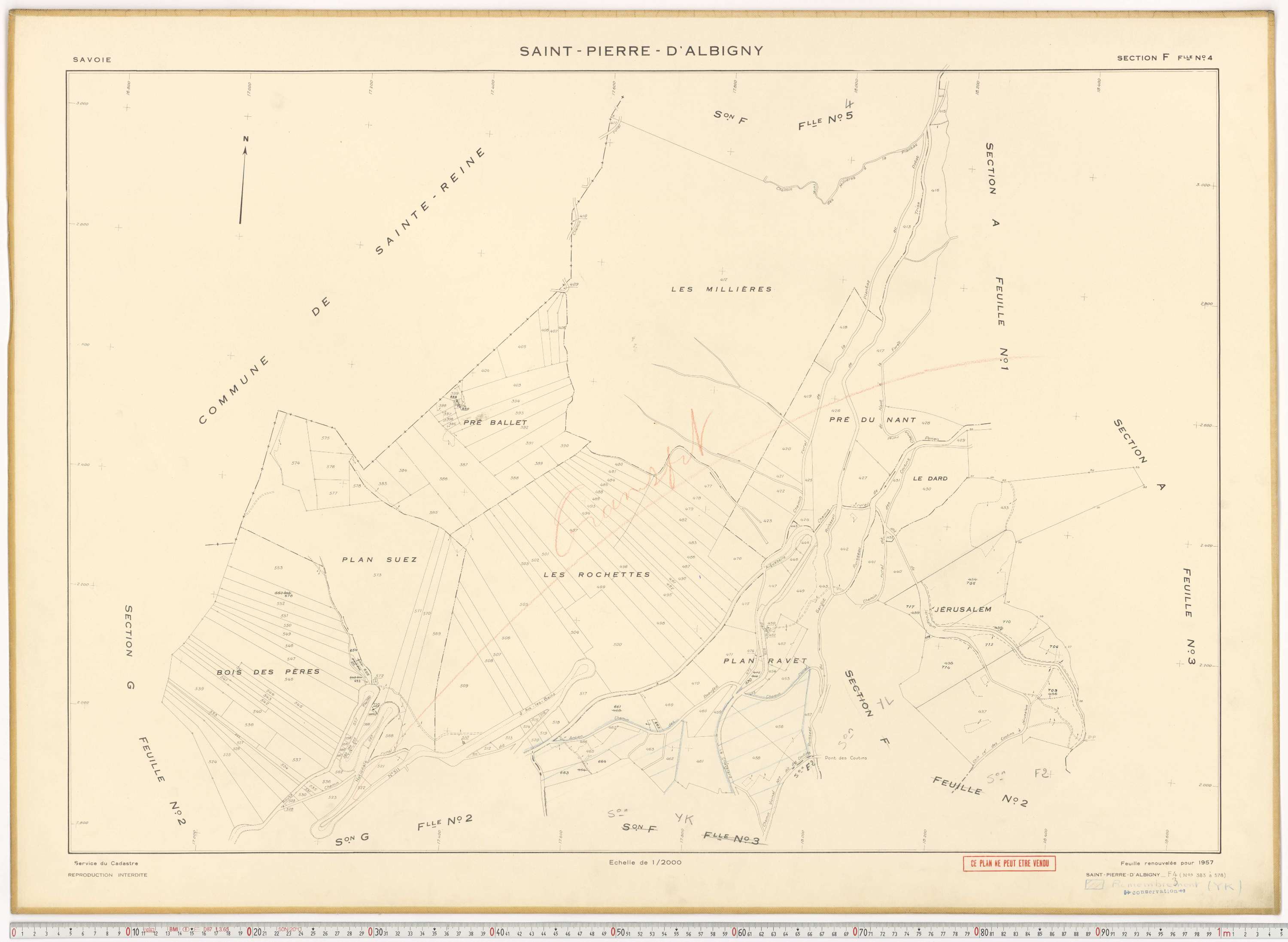 Saint-Pierre-d'Albigny - Cadastre rénové (1957).
