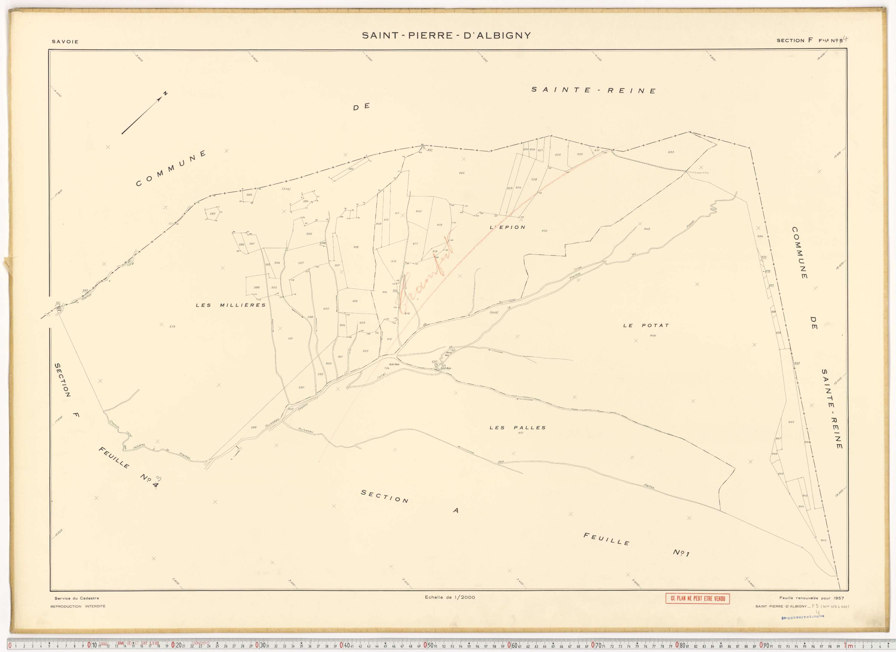 Saint-Pierre-d'Albigny - Cadastre rénové (1957).