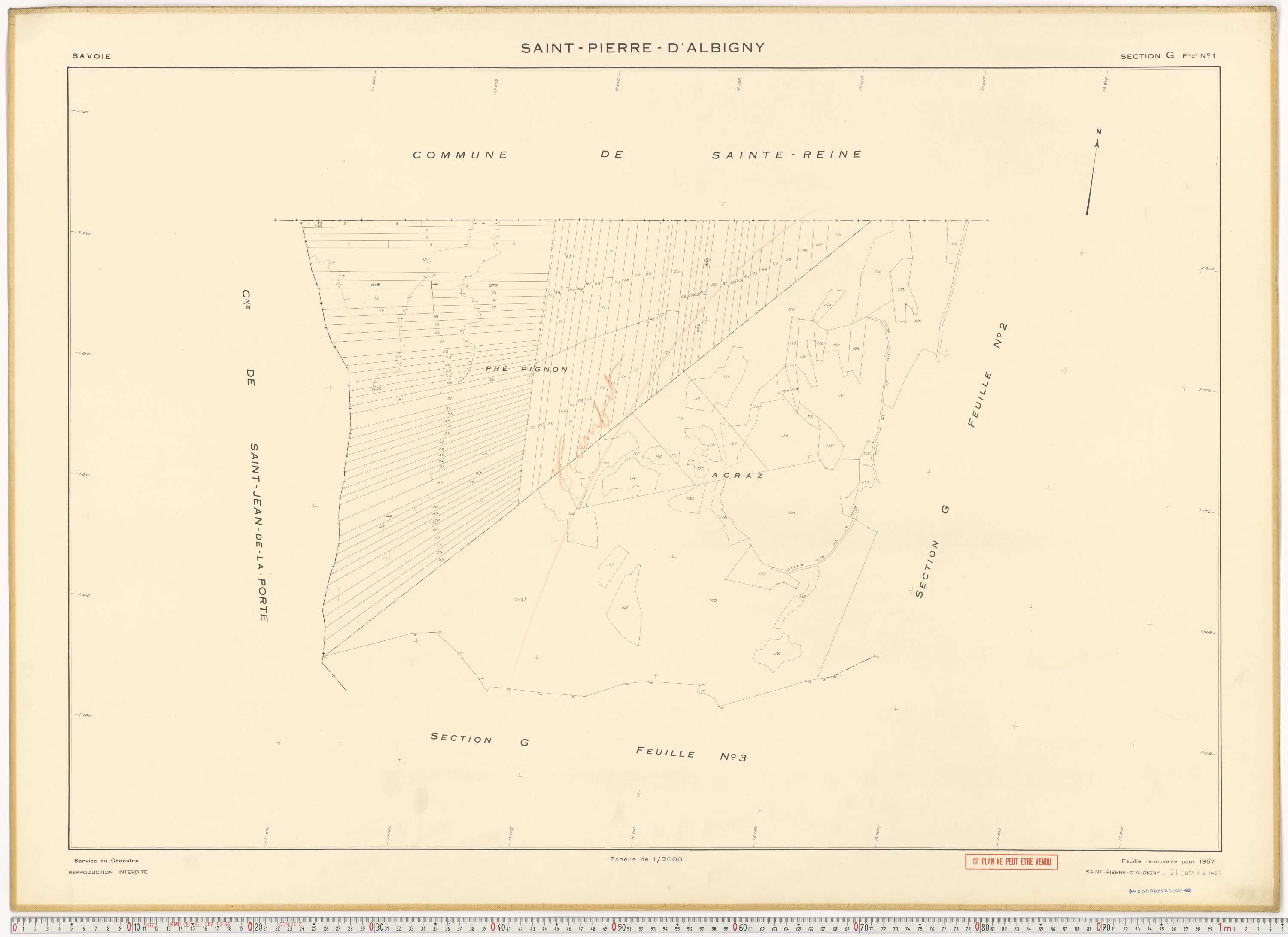 Saint-Pierre-d'Albigny - Cadastre rénové (1957).