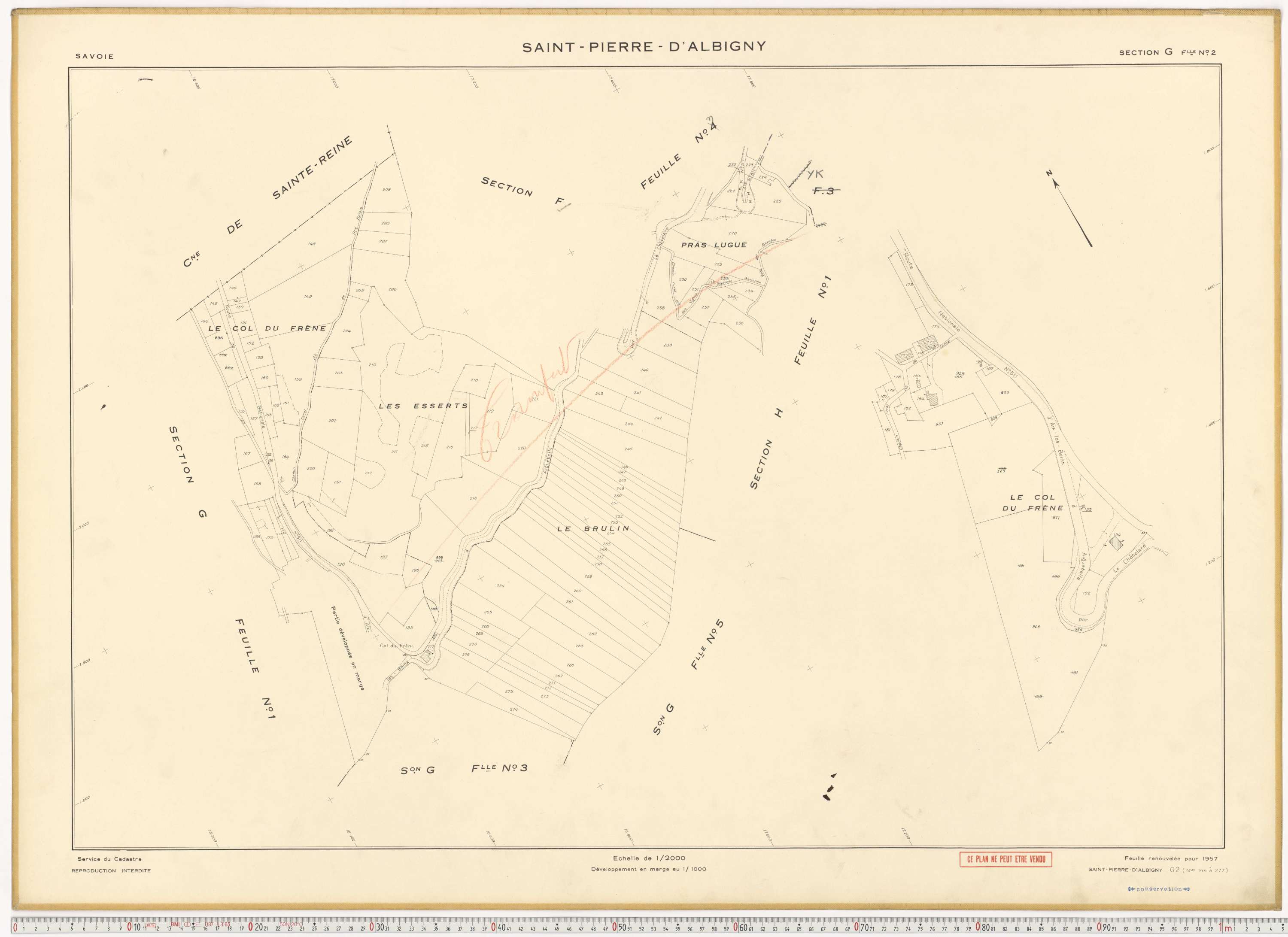 Saint-Pierre-d'Albigny - Cadastre rénové (1957).