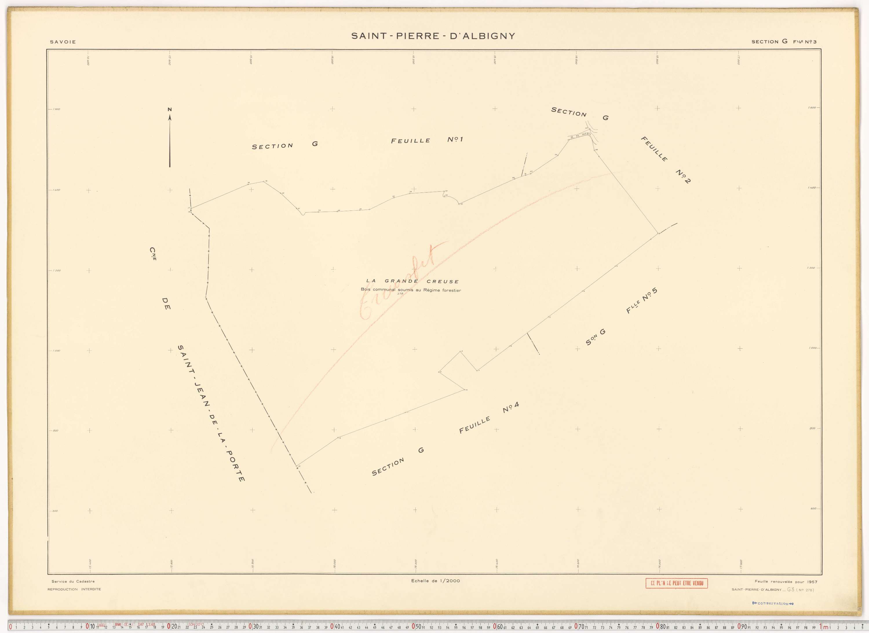 Saint-Pierre-d'Albigny - Cadastre rénové (1957).