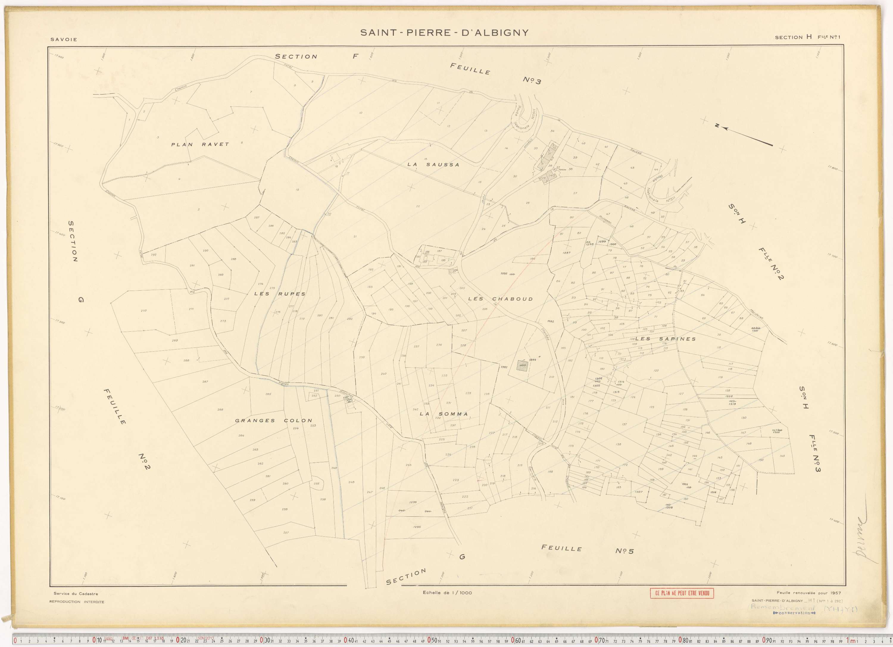 Saint-Pierre-d'Albigny - Cadastre rénové (1957).