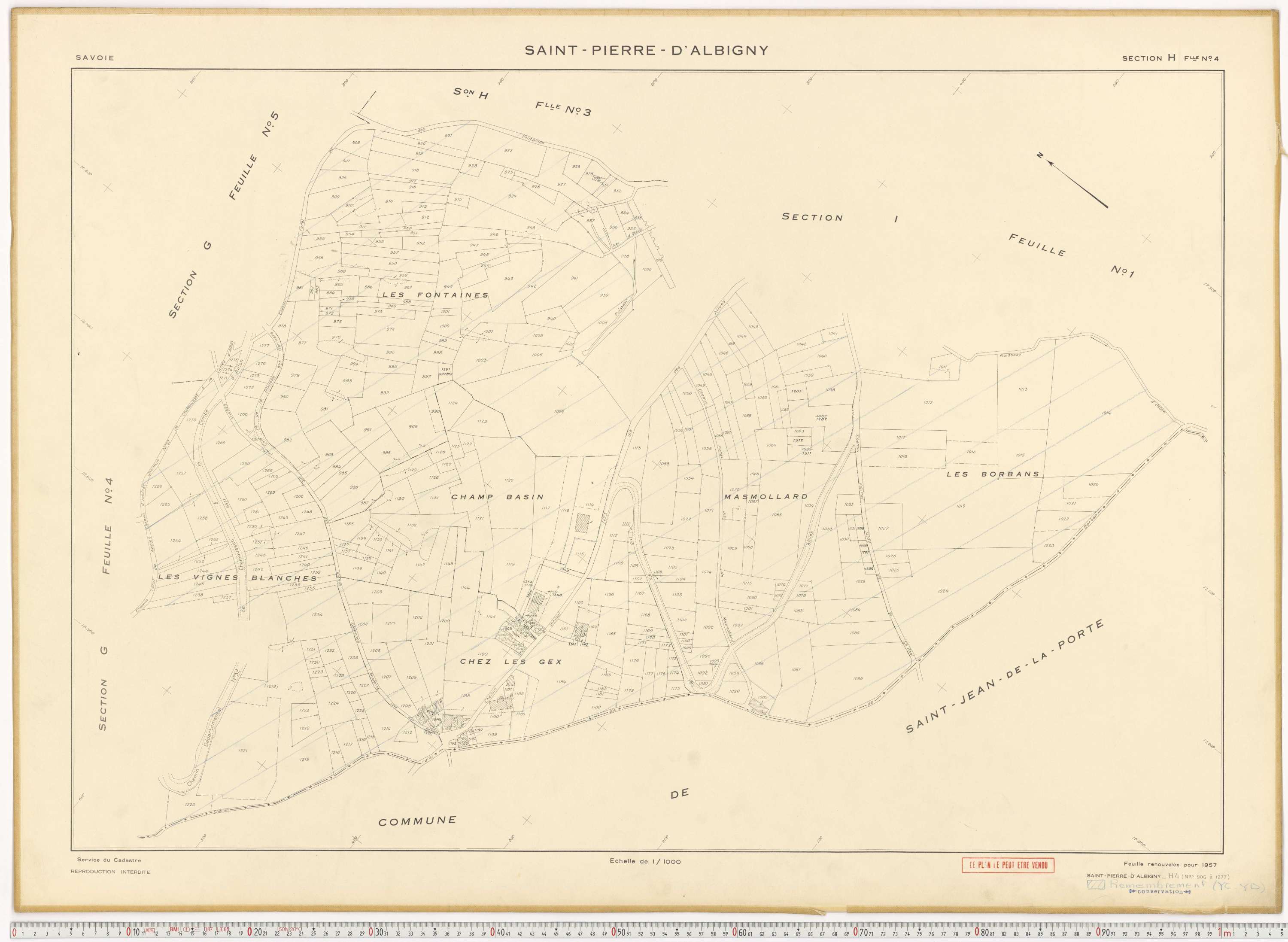 Saint-Pierre-d'Albigny - Cadastre rénové (1957).