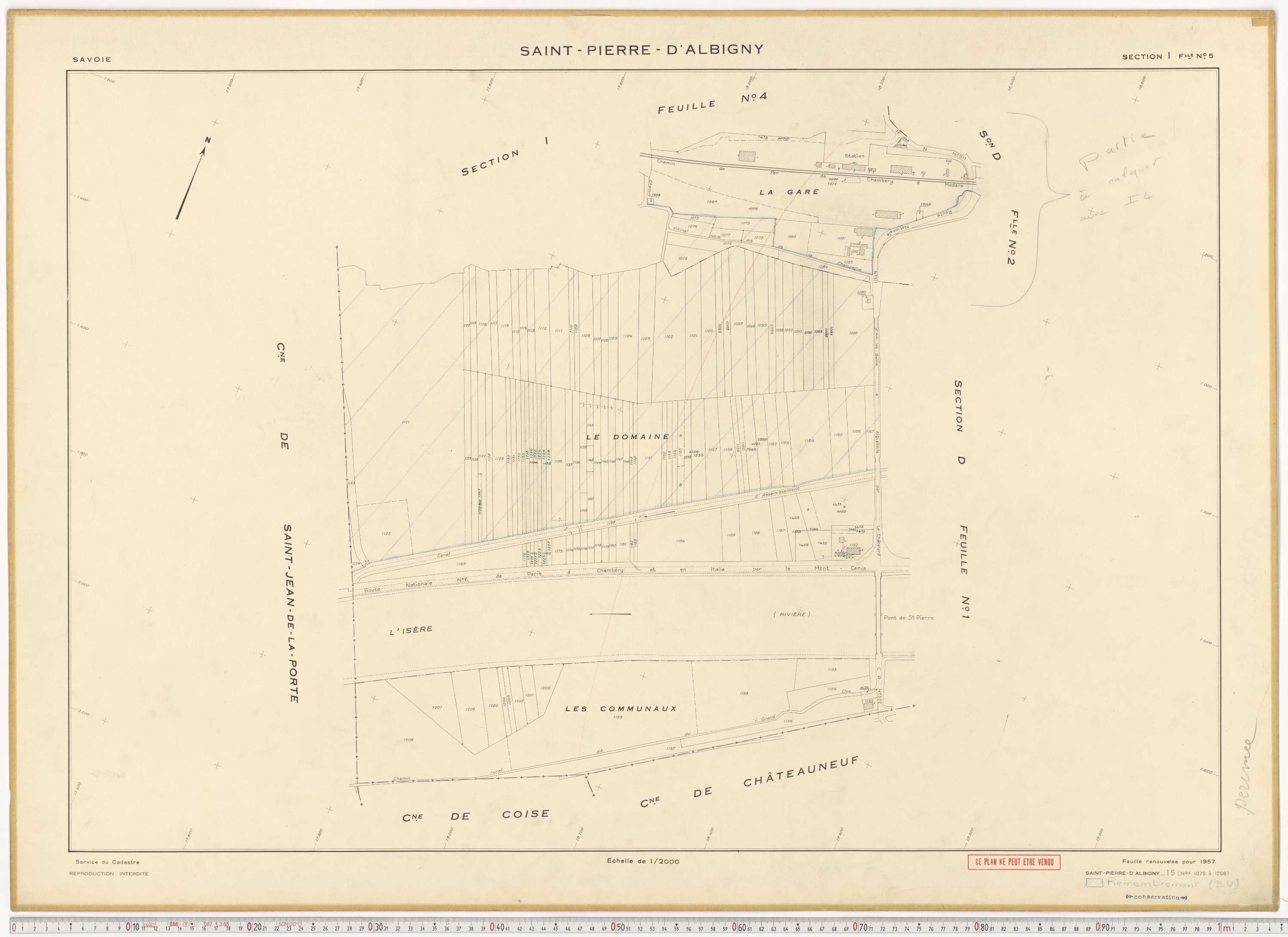Saint-Pierre-d'Albigny - Cadastre rénové (1957).