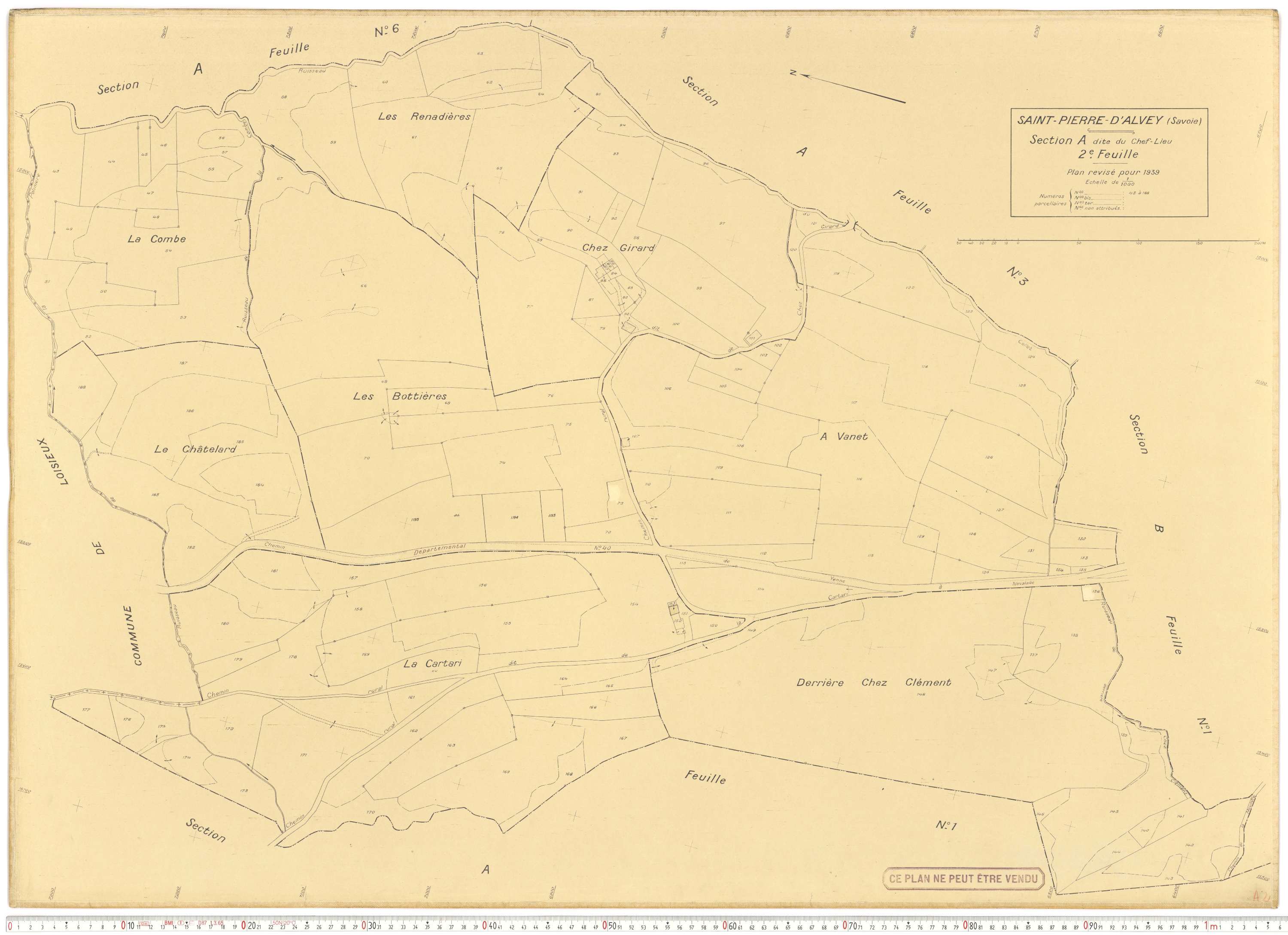 Saint-Pierre-d'Albigny - Plans cadastraux du cadastre rénové.