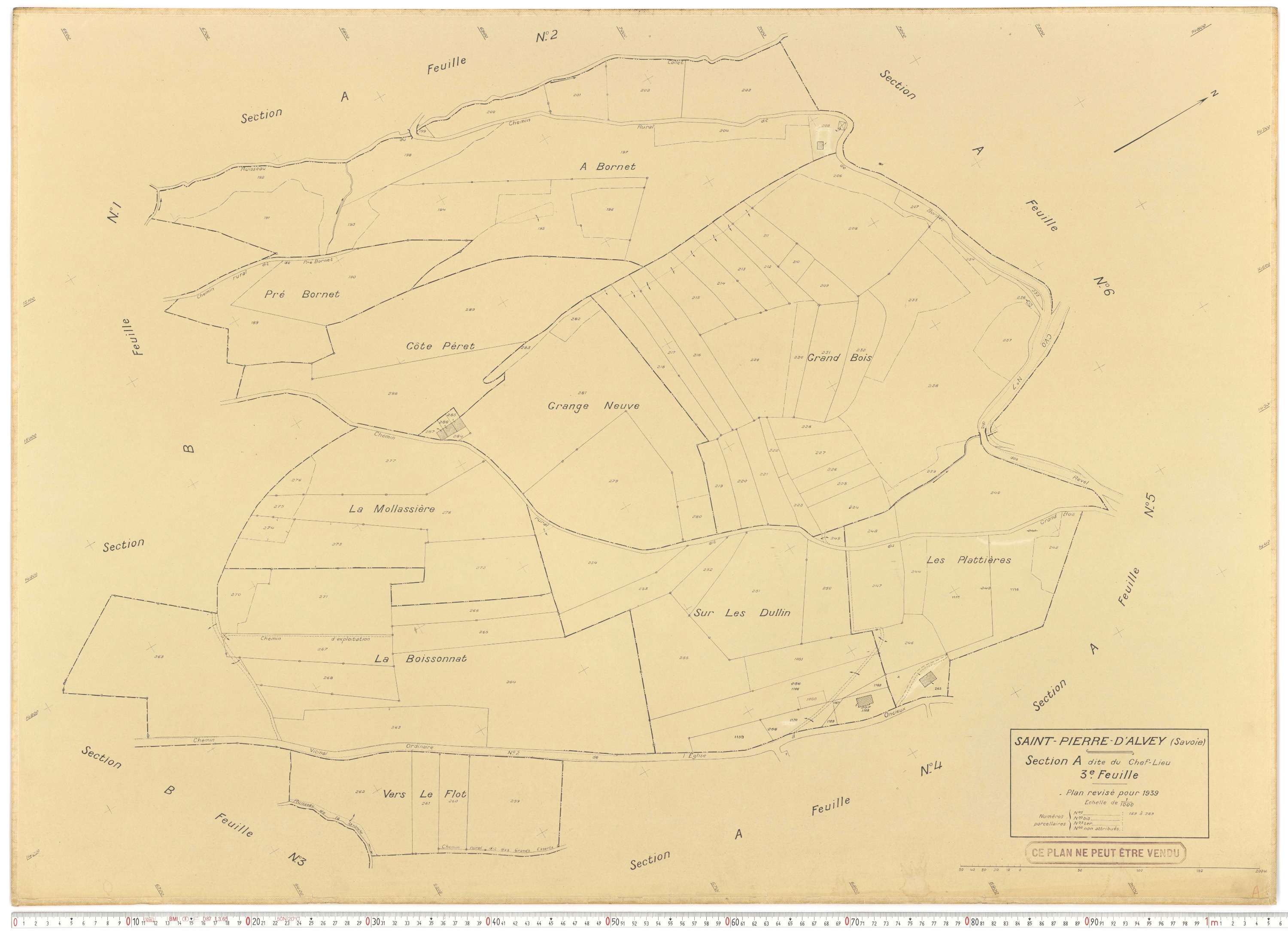 Saint-Pierre-d'Albigny - Plans cadastraux du cadastre rénové.