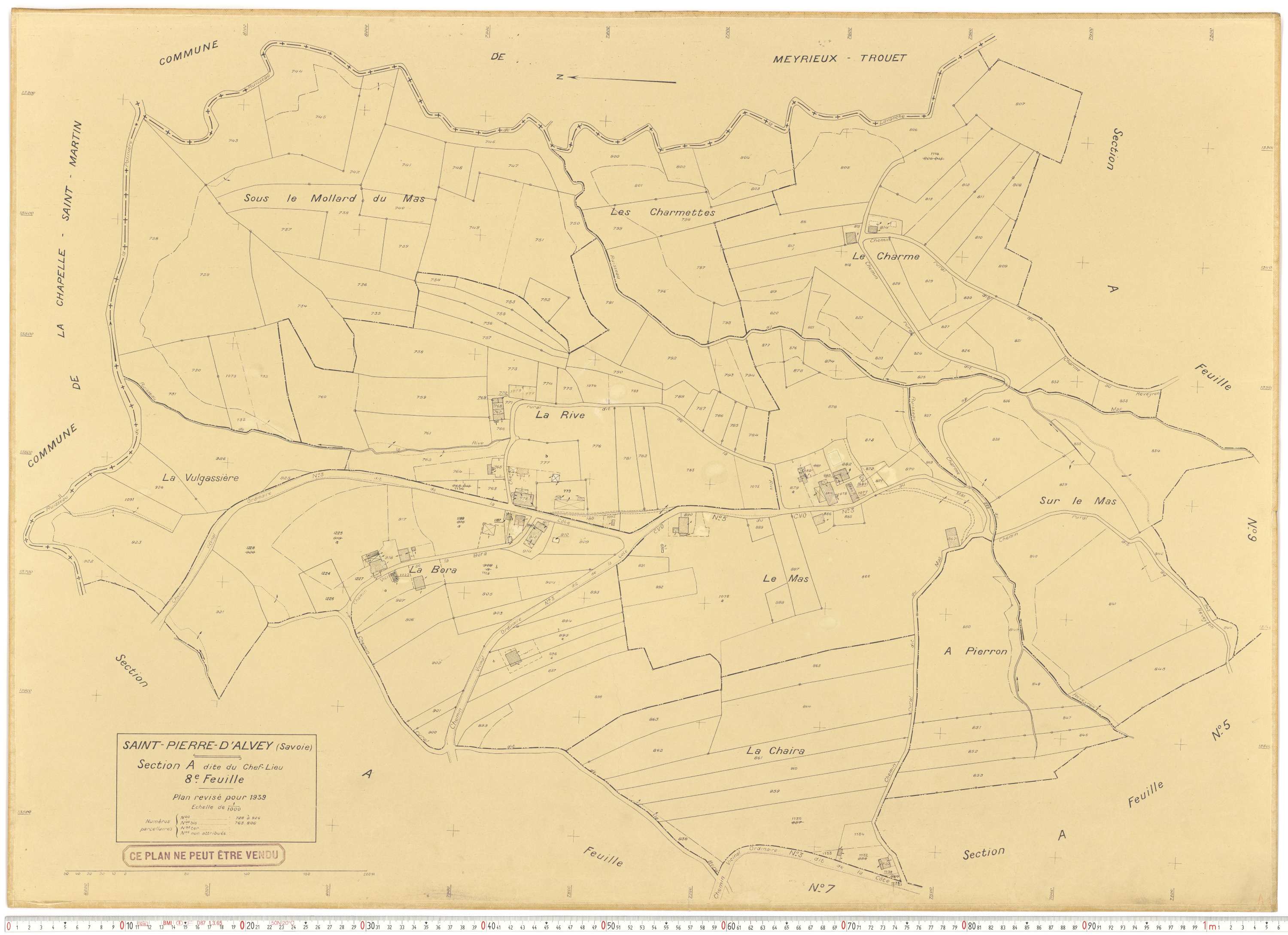 Saint-Pierre-d'Albigny - Plans cadastraux du cadastre rénové.