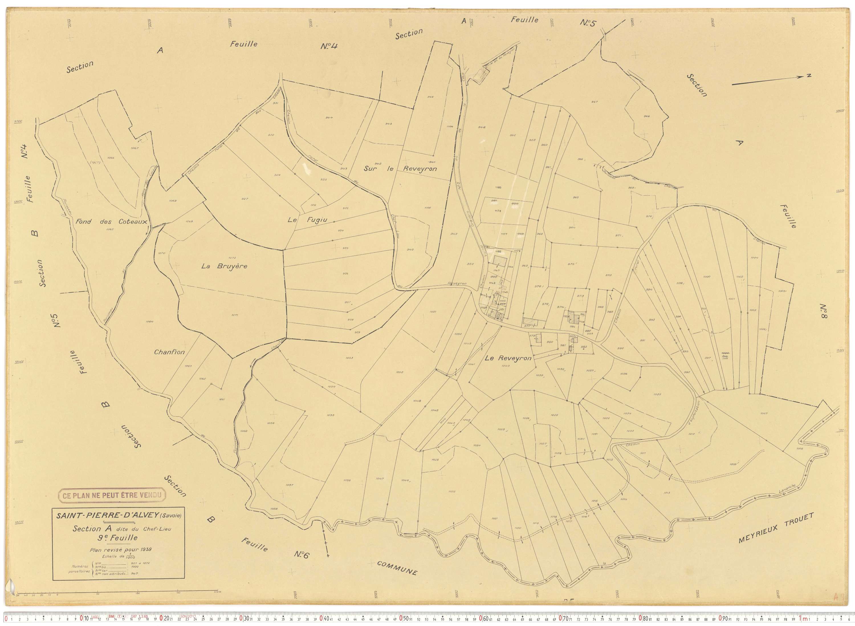 Saint-Pierre-d'Albigny - Plans cadastraux du cadastre rénové.