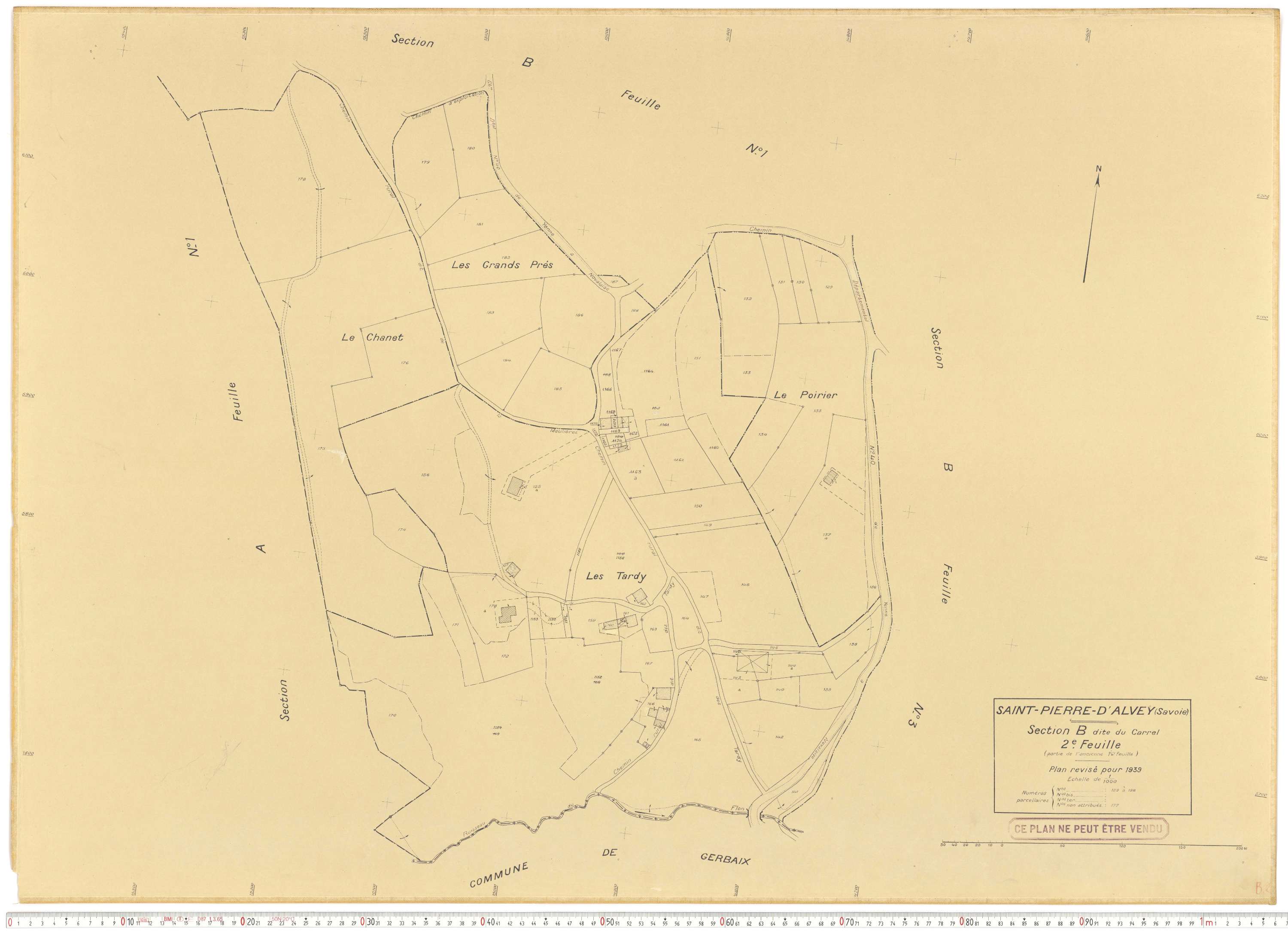 Saint-Pierre-d'Albigny - Plans cadastraux du cadastre rénové.