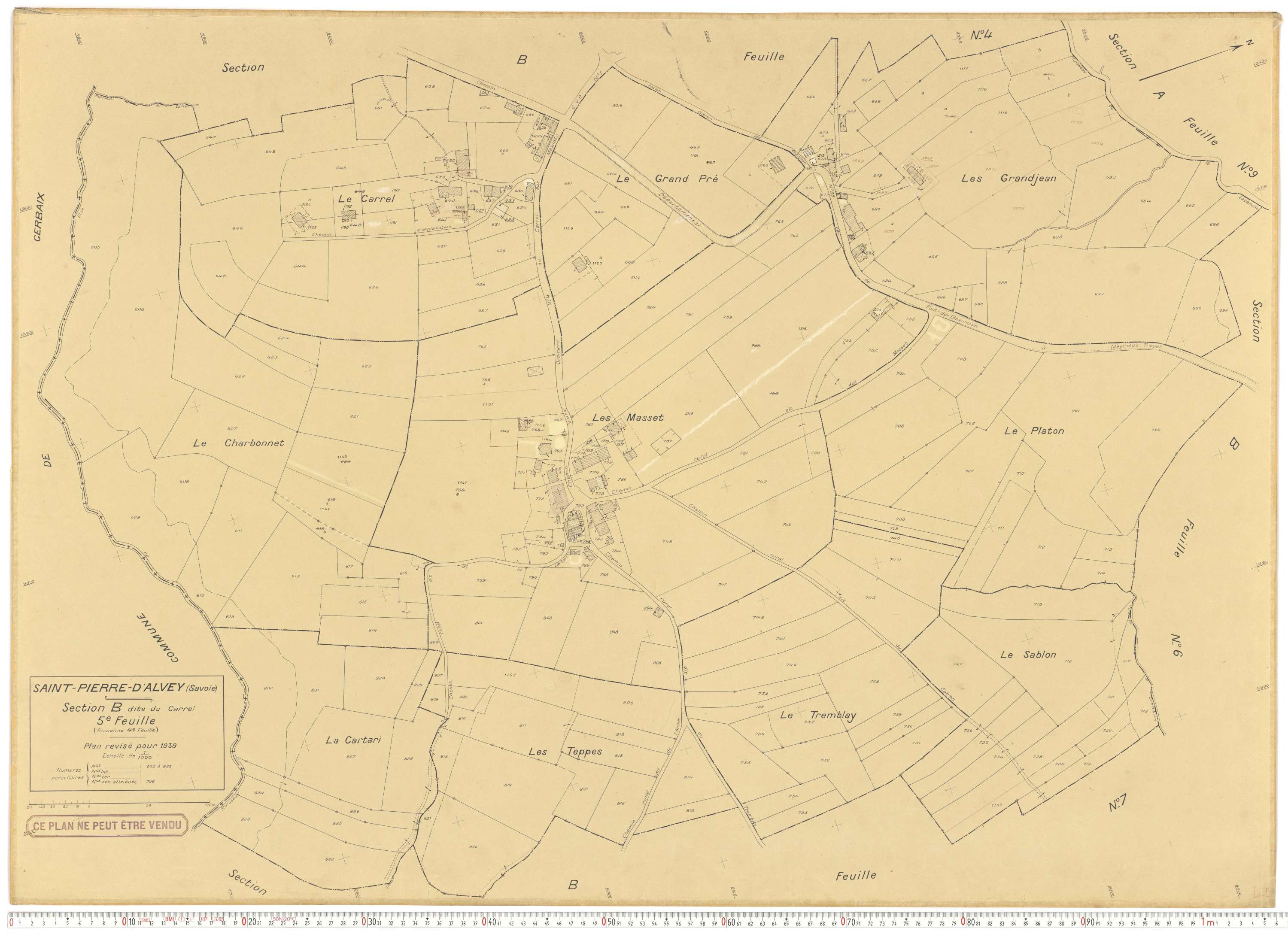 Saint-Pierre-d'Albigny - Plans cadastraux du cadastre rénové.