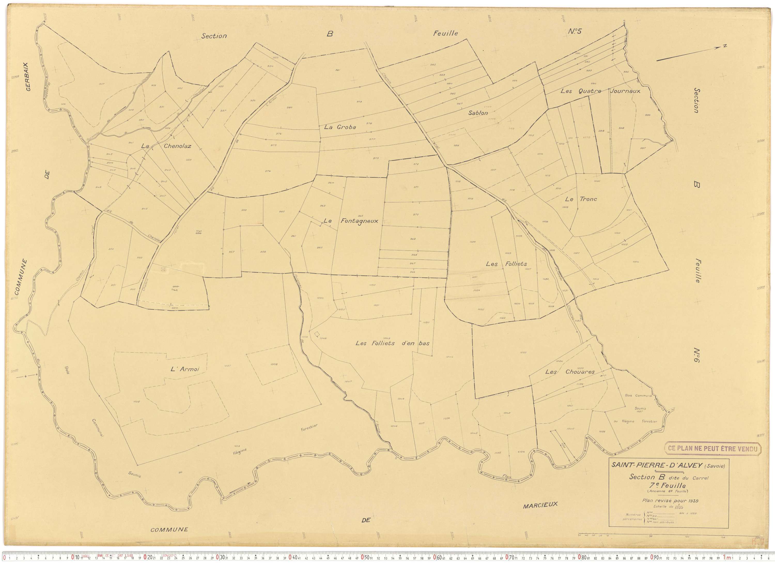 Saint-Pierre-d'Albigny - Plans cadastraux du cadastre rénové.