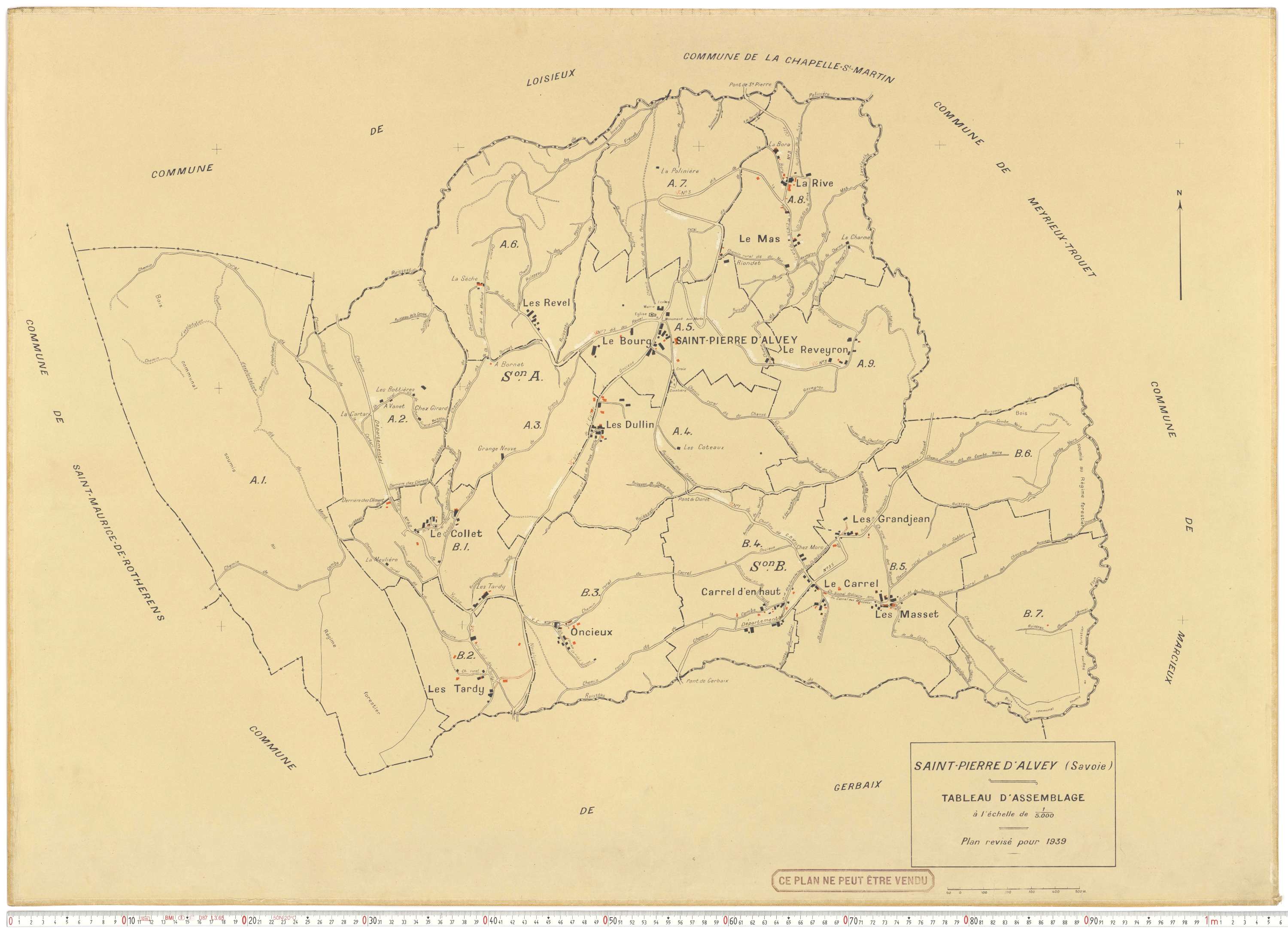 Saint-Pierre-d'Albigny - Plans cadastraux du cadastre rénové.