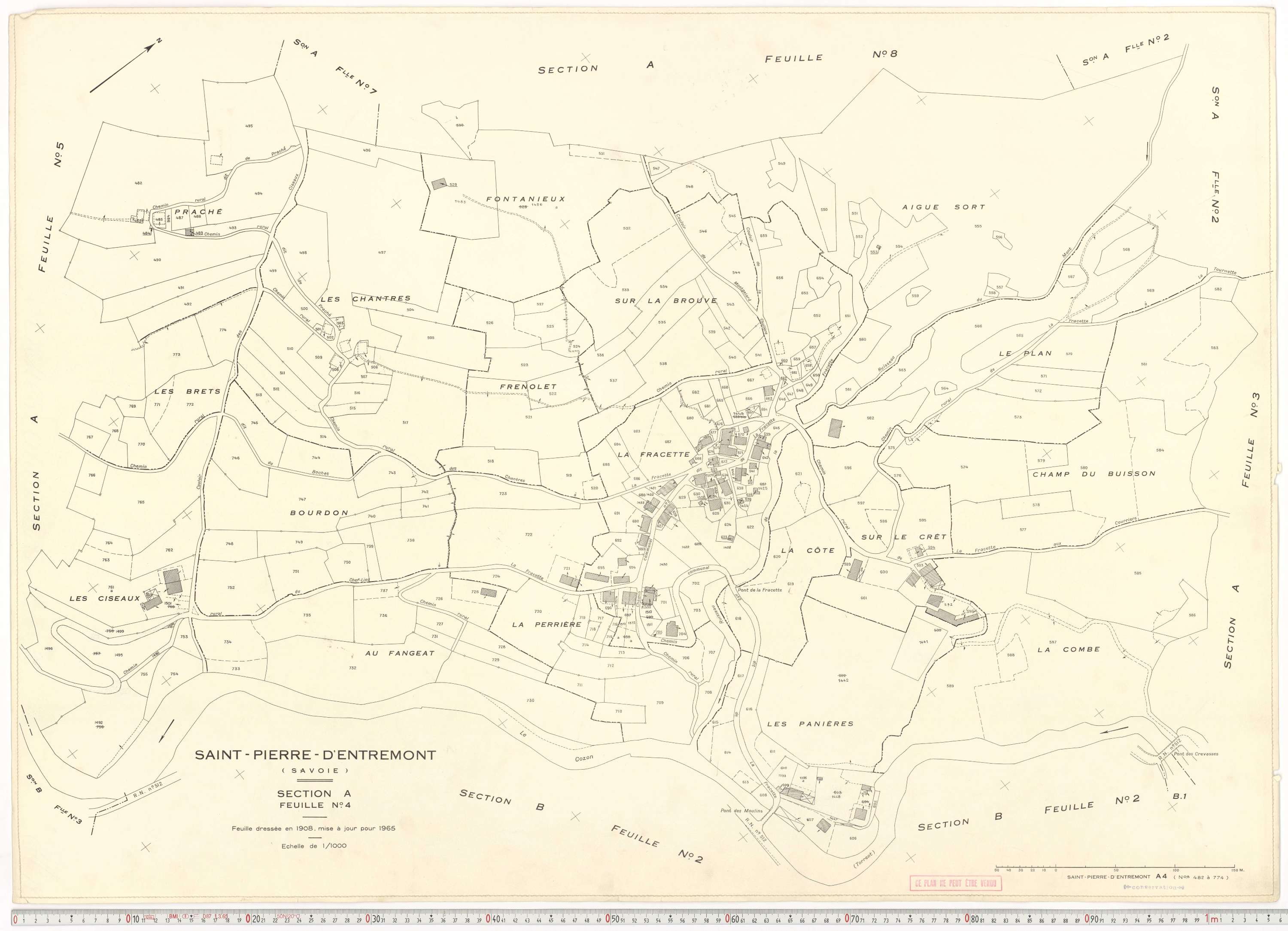 Saint-Pierre-d'Albigny - Plans cadastraux du cadastre rénové.