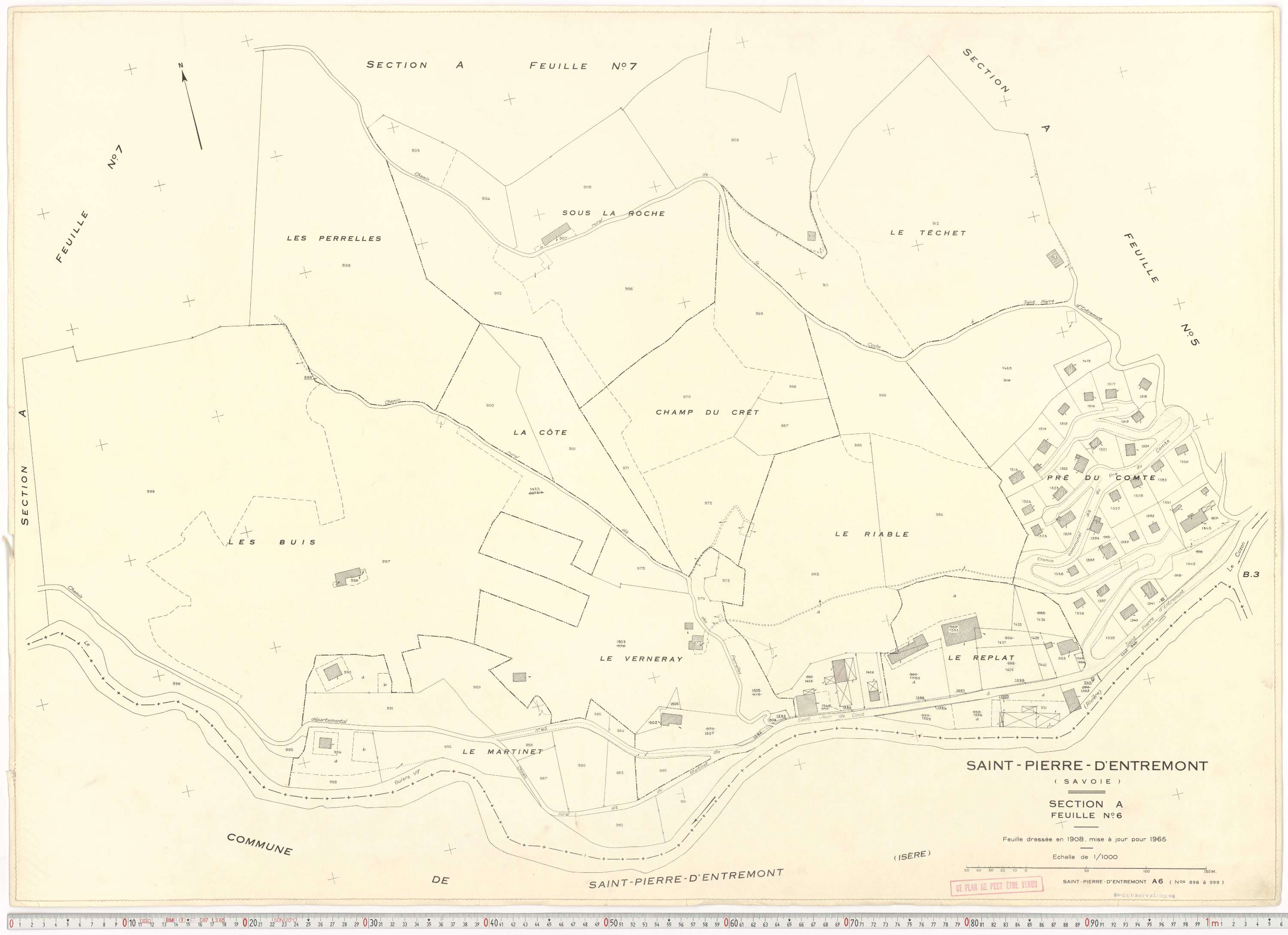 Saint-Pierre-d'Albigny - Plans cadastraux du cadastre rénové.