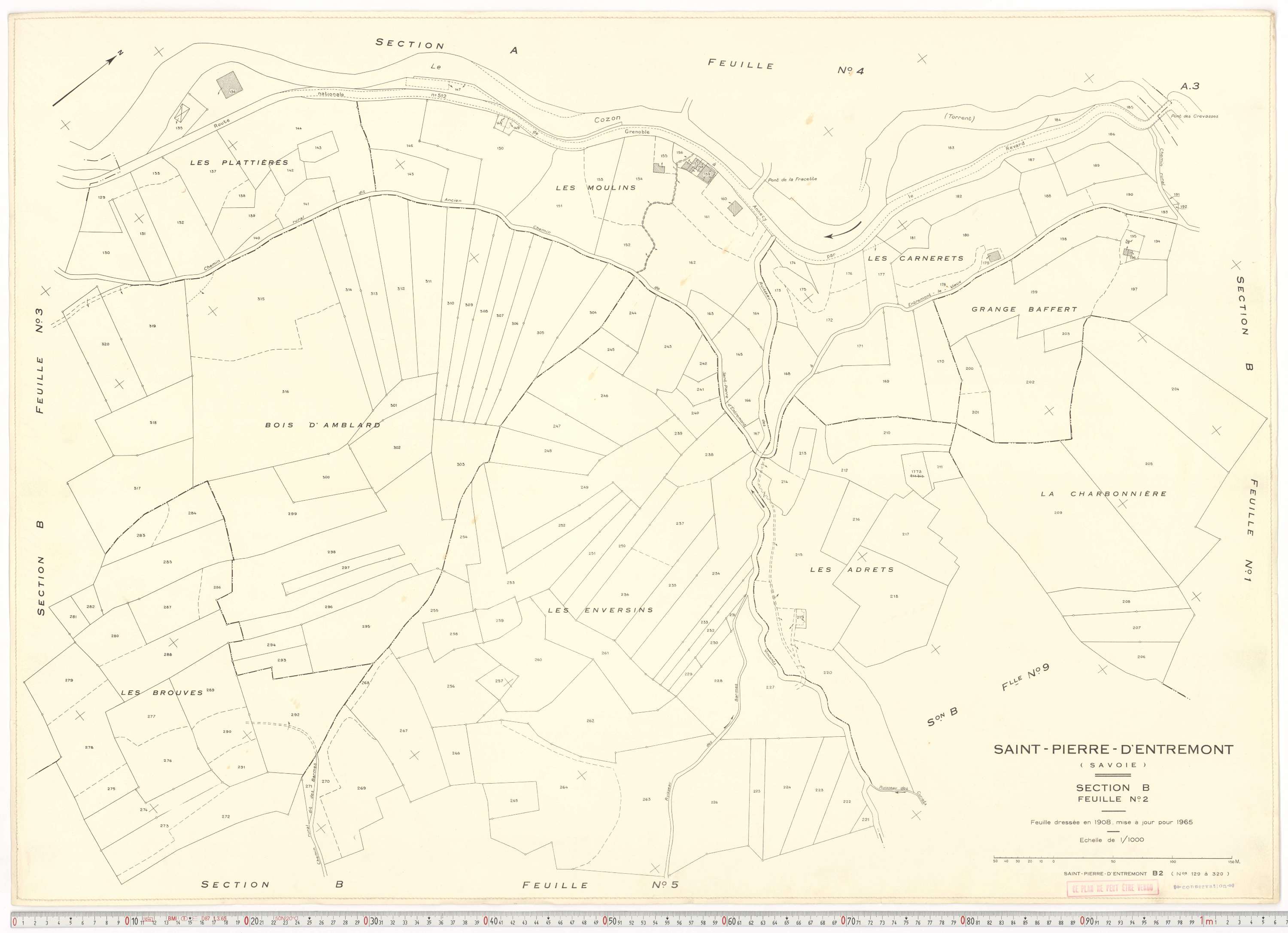 Saint-Pierre-d'Albigny - Plans cadastraux du cadastre rénové.