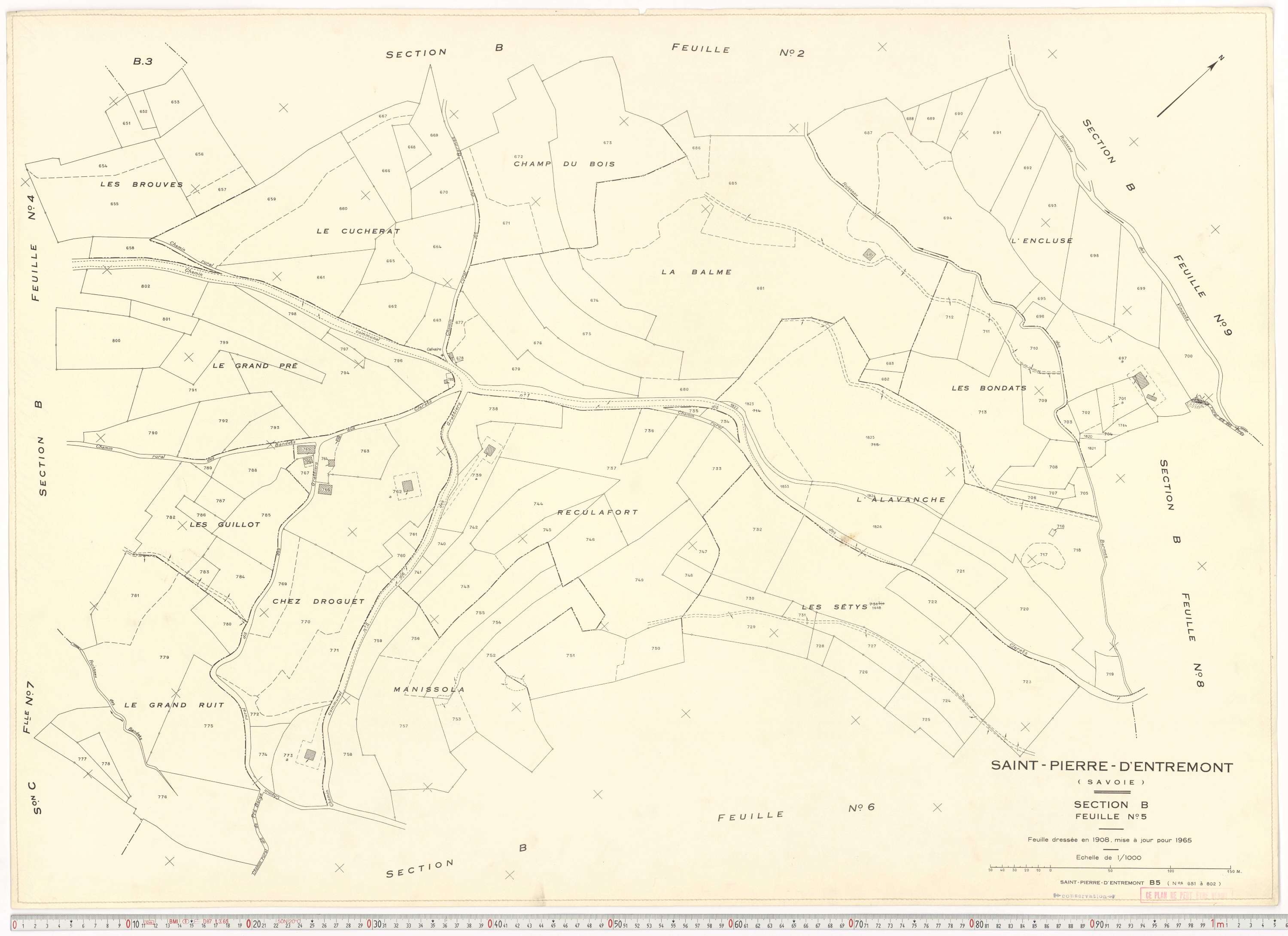 Saint-Pierre-d'Albigny - Plans cadastraux du cadastre rénové.