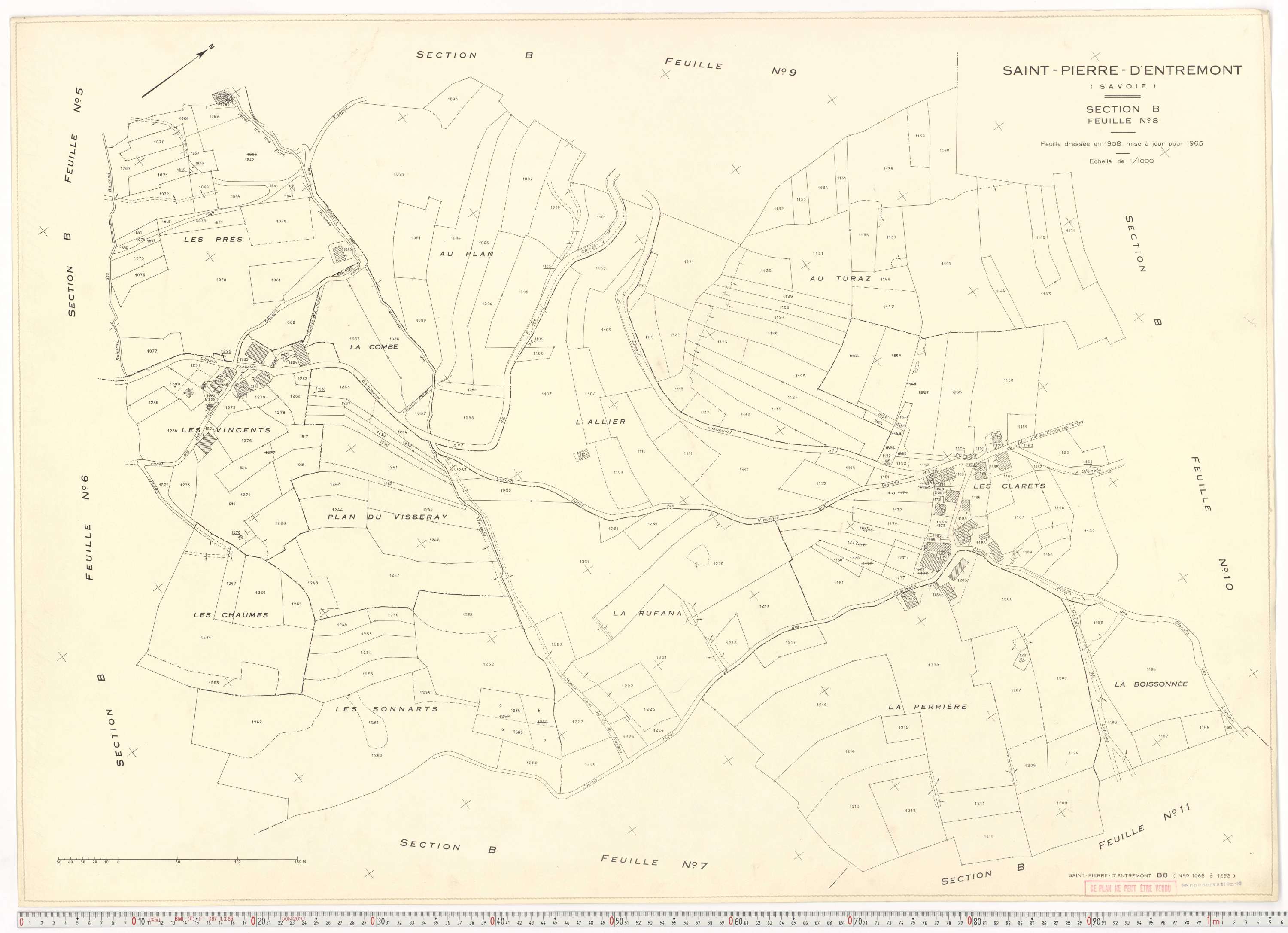 Saint-Pierre-d'Albigny - Plans cadastraux du cadastre rénové.