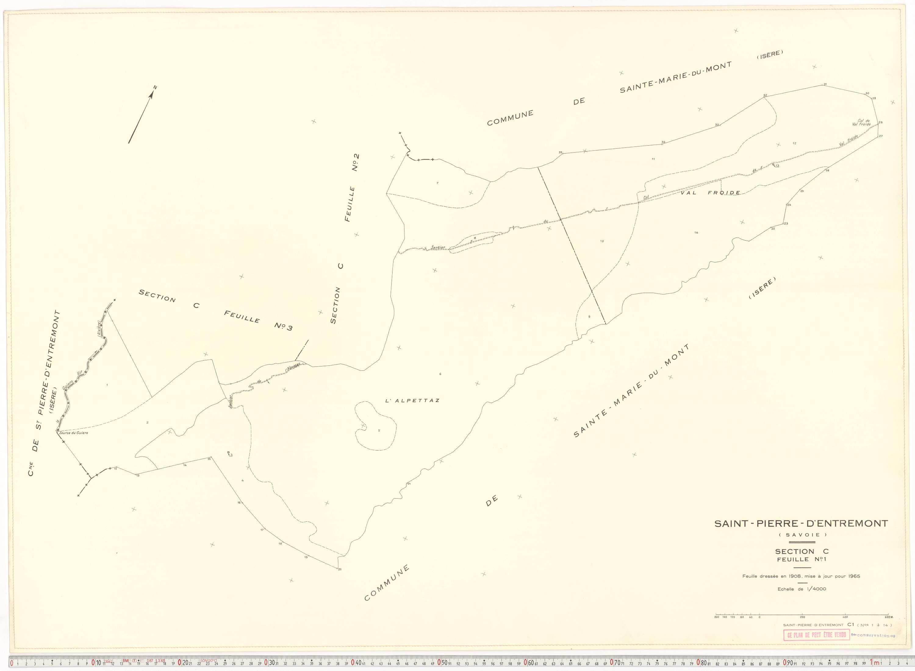 Saint-Pierre-d'Albigny - Plans cadastraux du cadastre rénové.